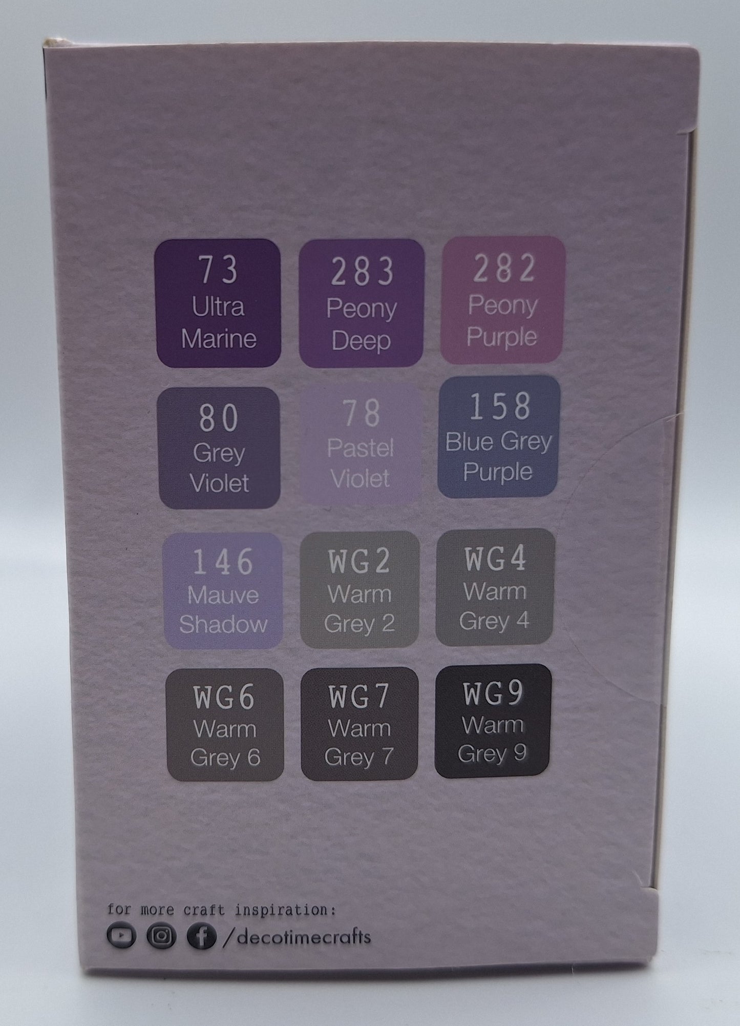 12 Twinmarkers (Cool Raccoon - Lila/Grau Töne) inkl. Aufbewahrung | DecoTime