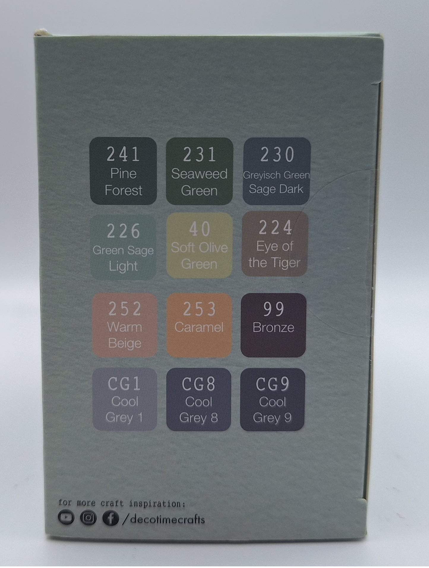 12 Twinmarkers (Dog Love - Grüne/Beige/Grau Töne) inkl. Aufbewahrung | DecoTime