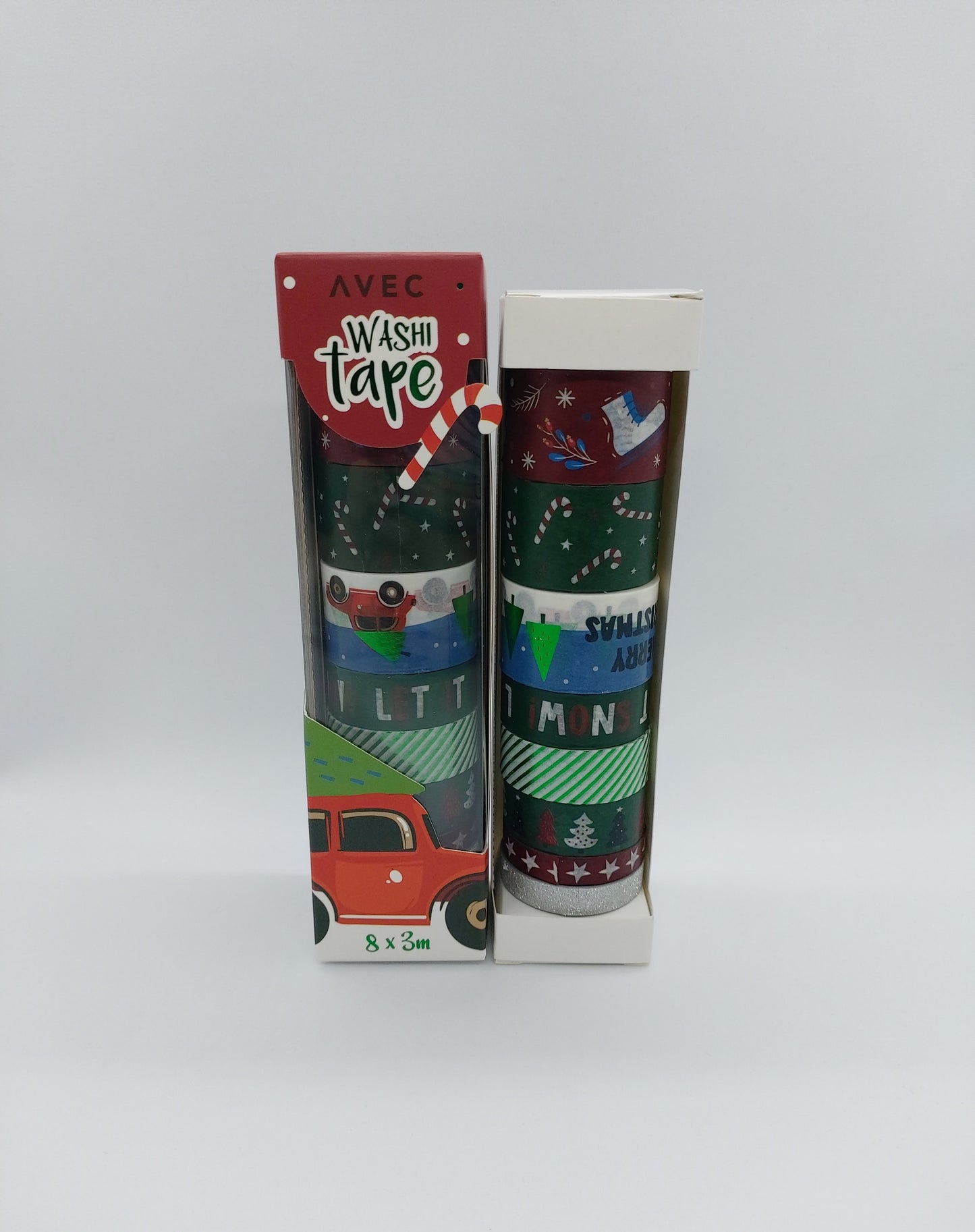 Weihnachts-Washi-Tapes 8 St. a 3m (Candy Cane) AVEC