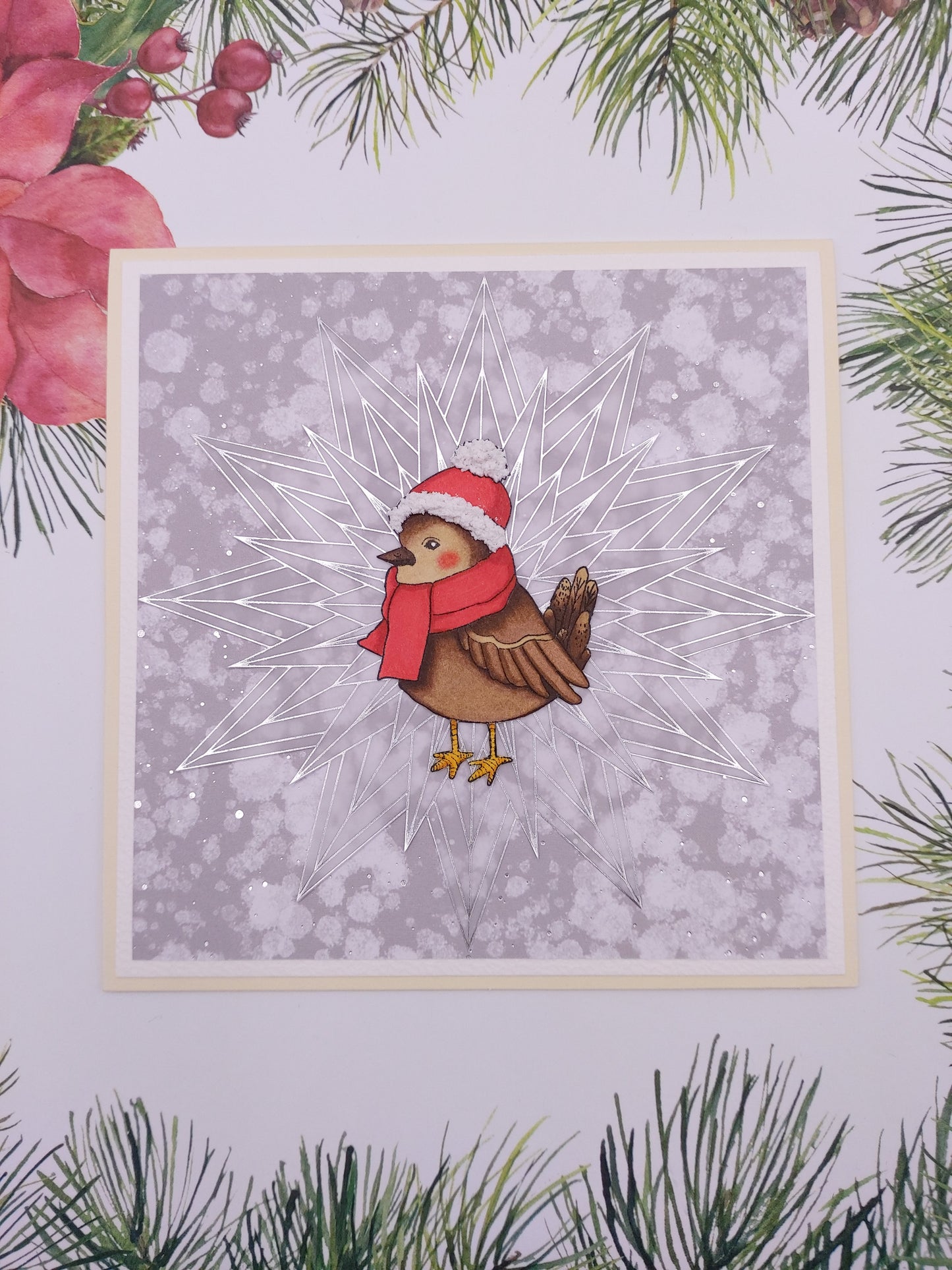 Weihnachtskarte "Weihnachtsvogel" | Handgemacht | Christmas Card "Christmas Bird" Handmade | Grußkarten | Greetings Cards