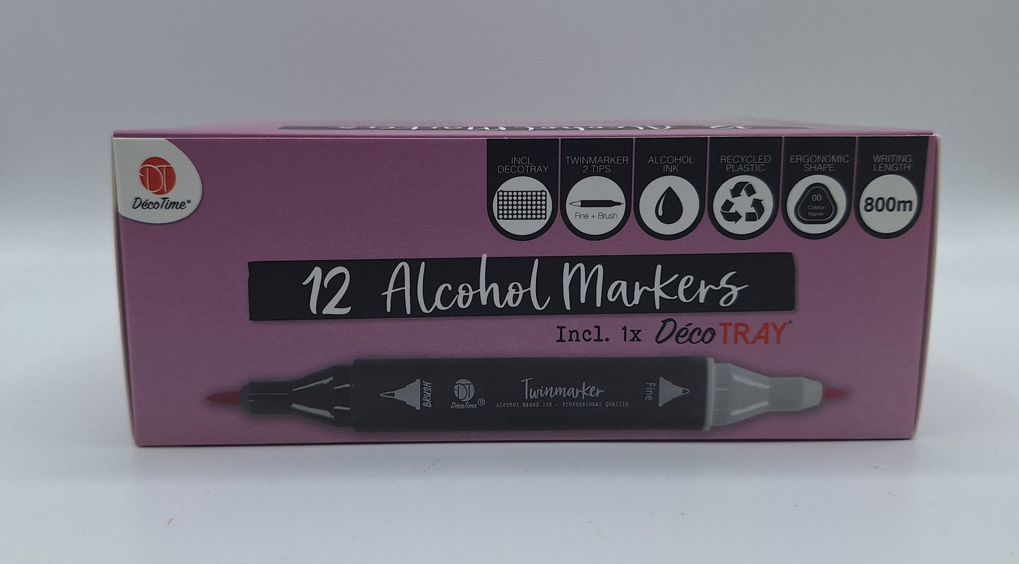 12 Twinmarkers (Rosatöne) inkl. Aufbewahrung | DecoTime