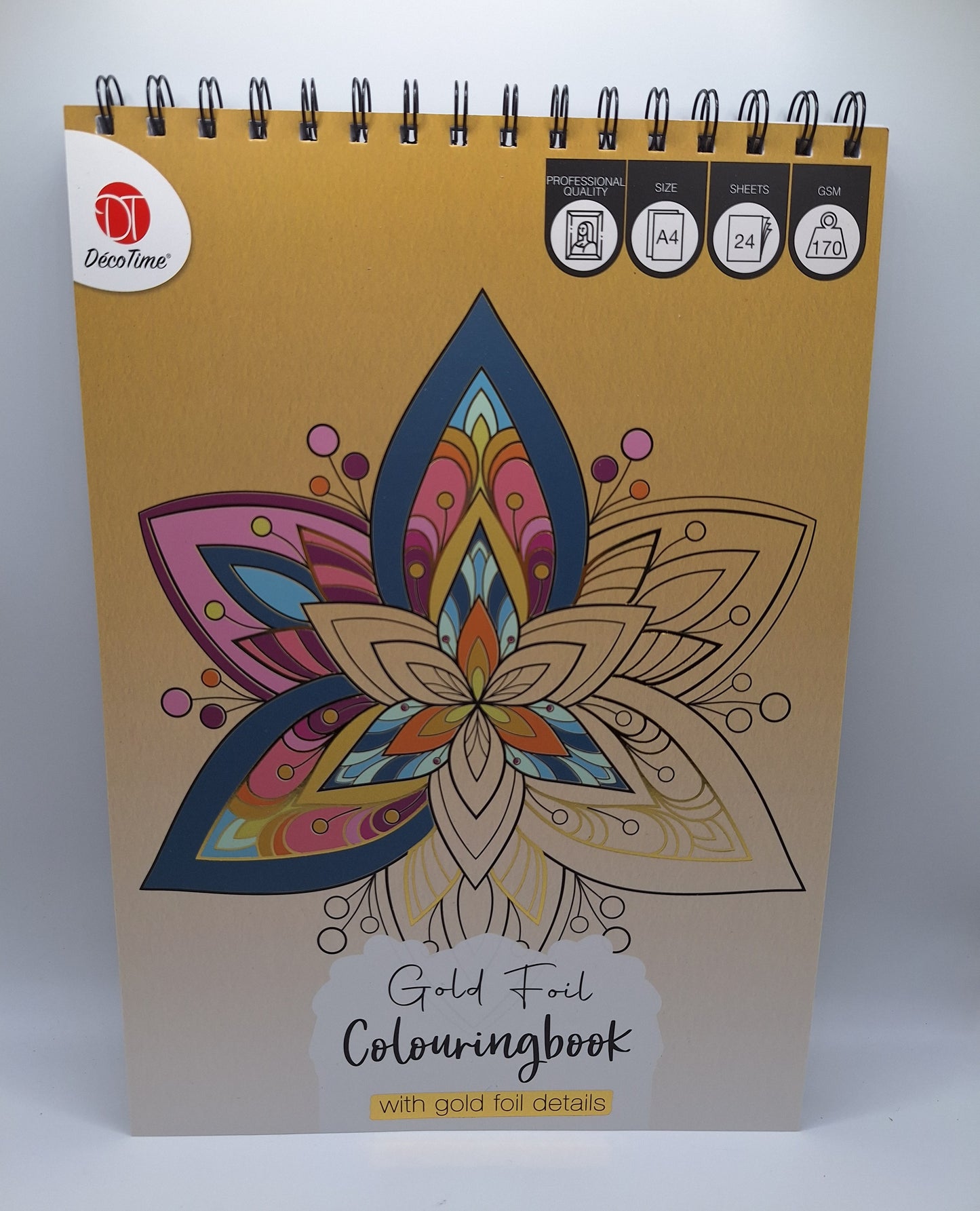 Malbuch mit Goldfolie - Mandalas (Colouringbook with foil details - Mandalas) | 24 Seiten | DecoTime