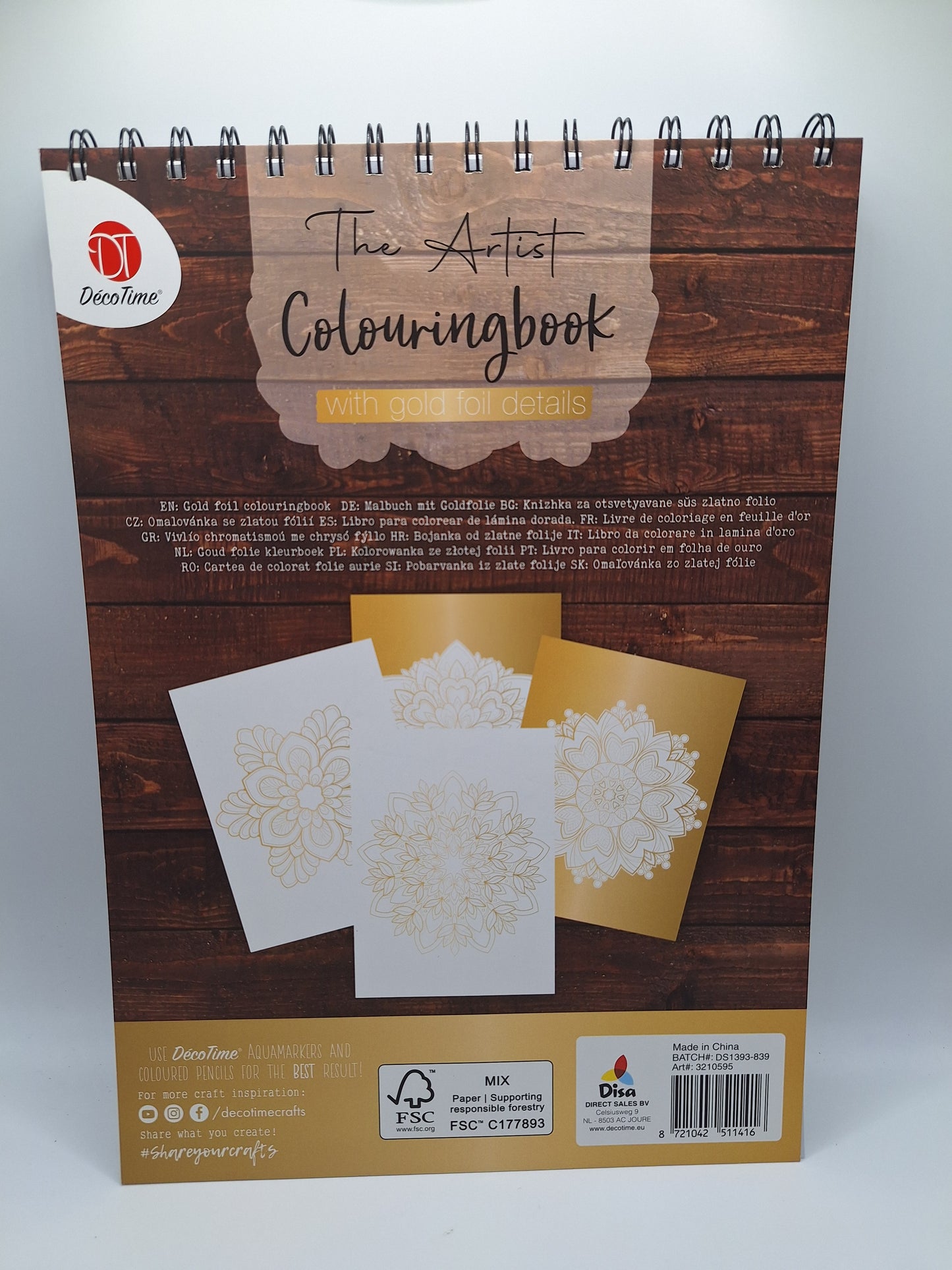 Malbuch mit Goldfolie - Mandalas (Colouringbook with foil details - Mandalas) | 24 Seiten | DecoTime