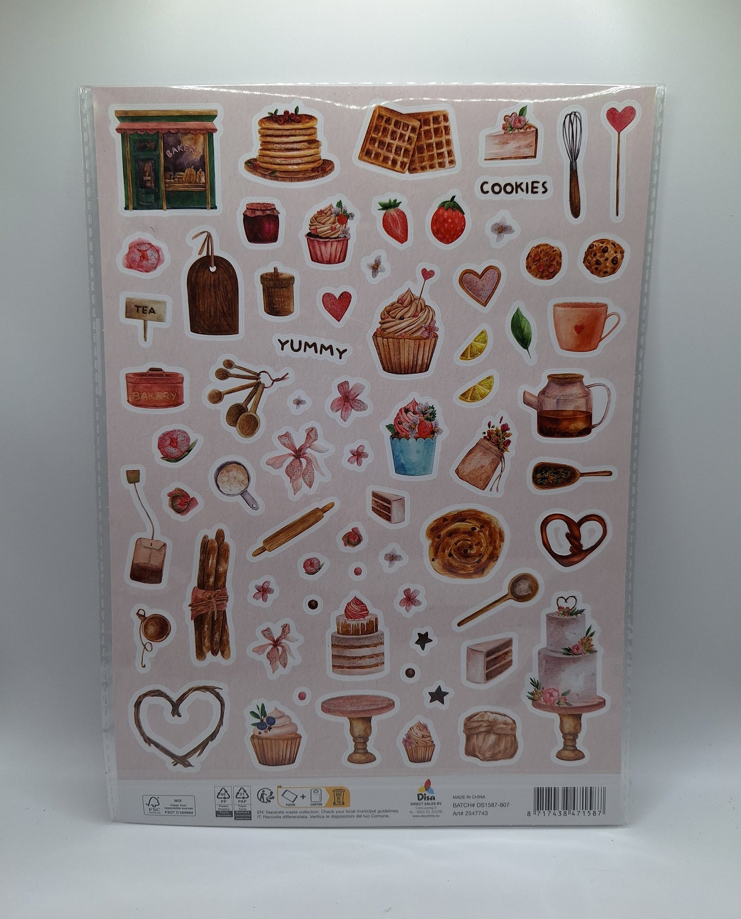 Stickerbogen Aufkleber Bäckerei Backwaren (Embossed Stickers - Bakery) | DecoTime