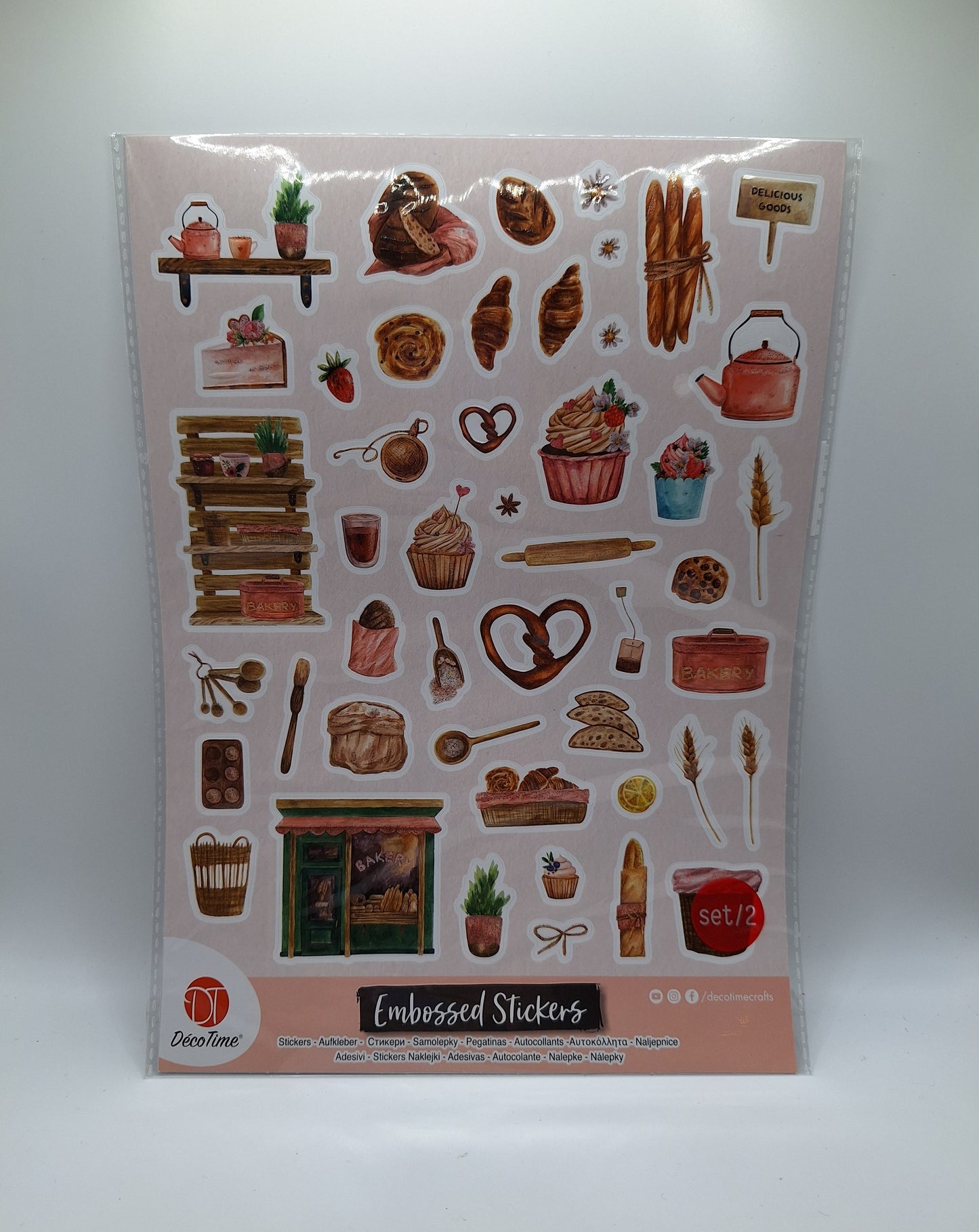 Stickerbogen Aufkleber Bäckerei Backwaren (Embossed Stickers - Bakery) | DecoTime