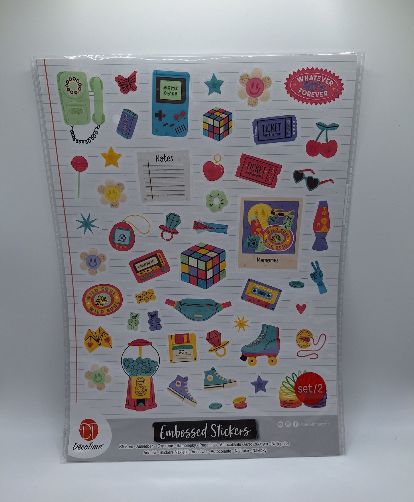 Stickerbogen Aufkleber (Embossed Stickers - Retrostil) | DecoTime