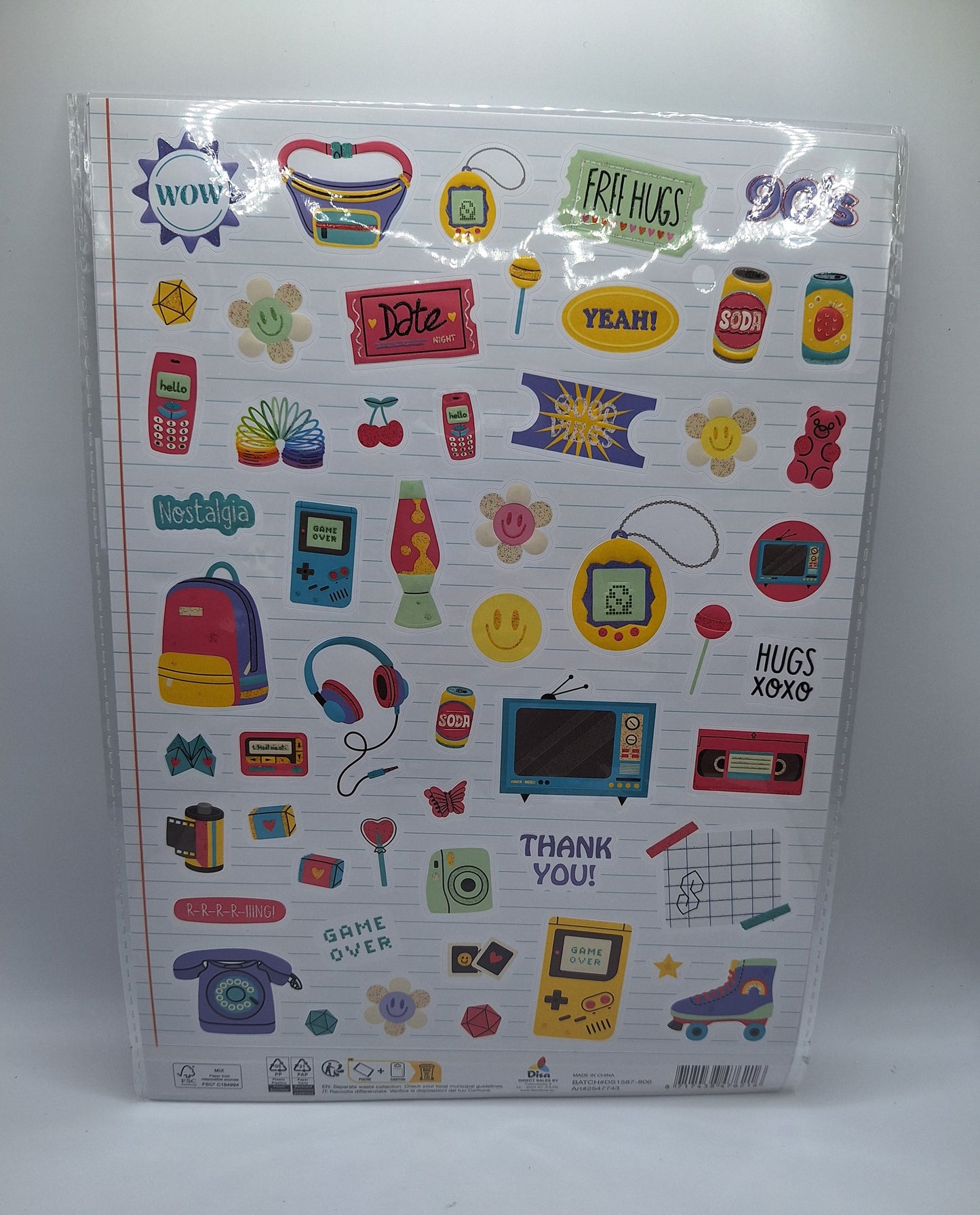 Stickerbogen Aufkleber (Embossed Stickers - Retrostil) | DecoTime
