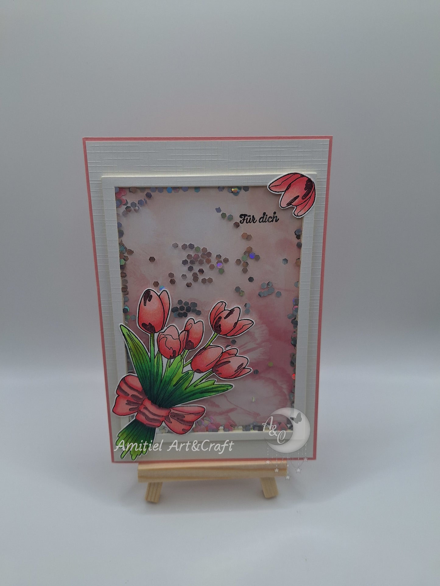 Blumenstrauß Schüttelkarte | Grußkarte "Für dich" | Valentinstag | Shakercard | Handmade