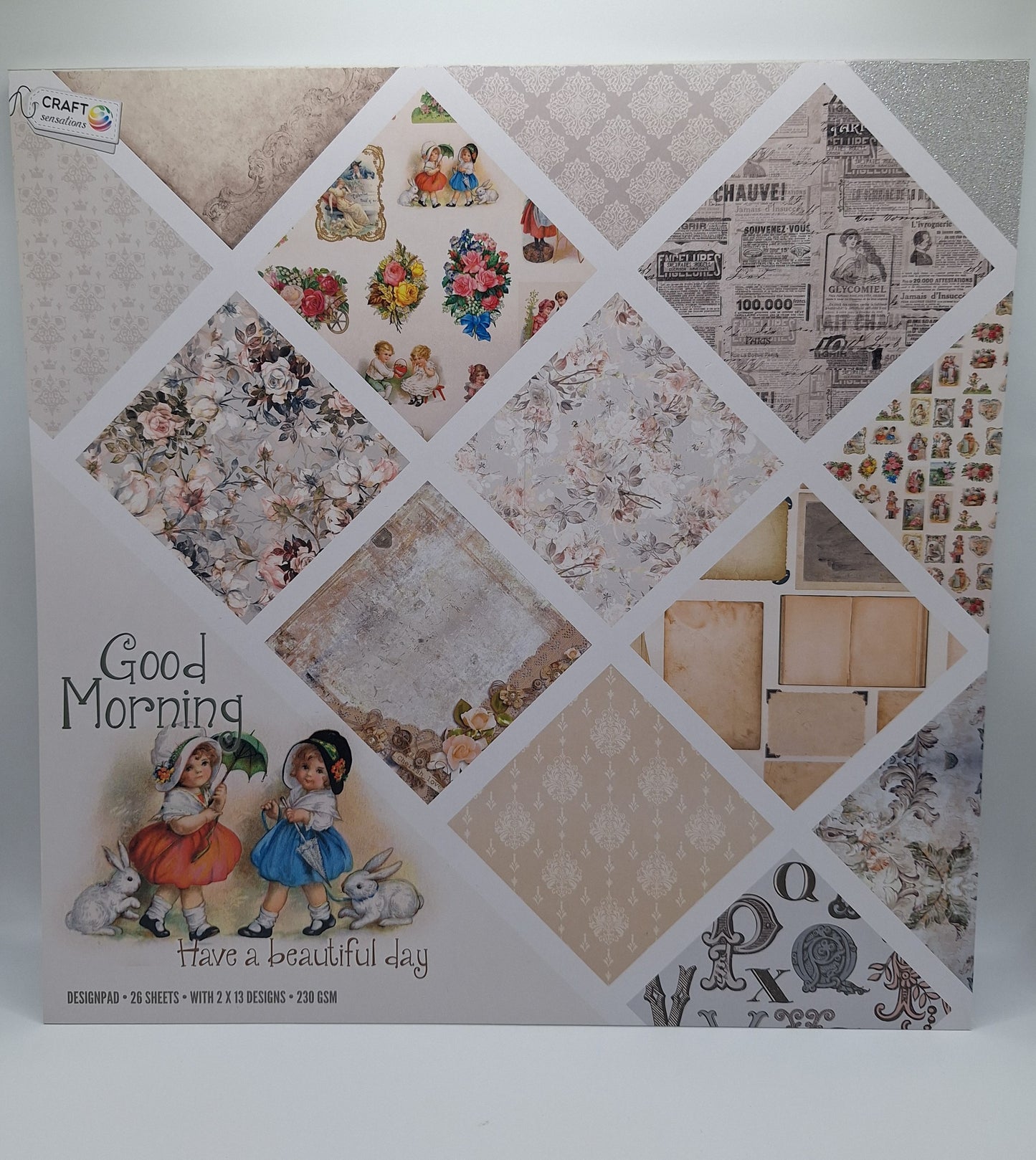 Good Morning - Have A Beautiful Day Designblock foliert | Foil Designpad 30.5x30.5 cm | 26 Blatt | Craft Sensations