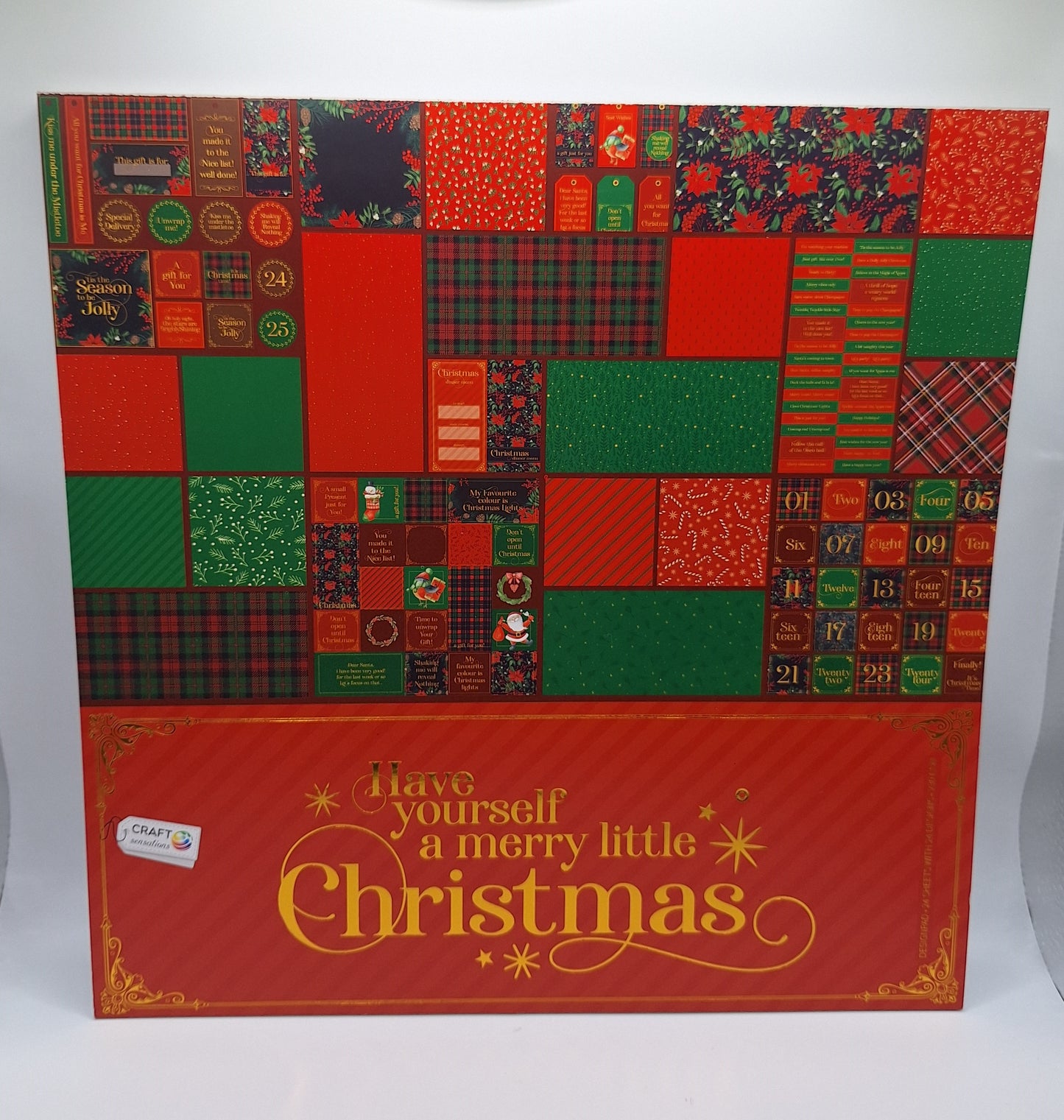 Have Yourself A Merry Little Christmas Foliert Designblock | Designpad 30.5x30.5 cm Foil | 24 Blatt | Craft Sensations