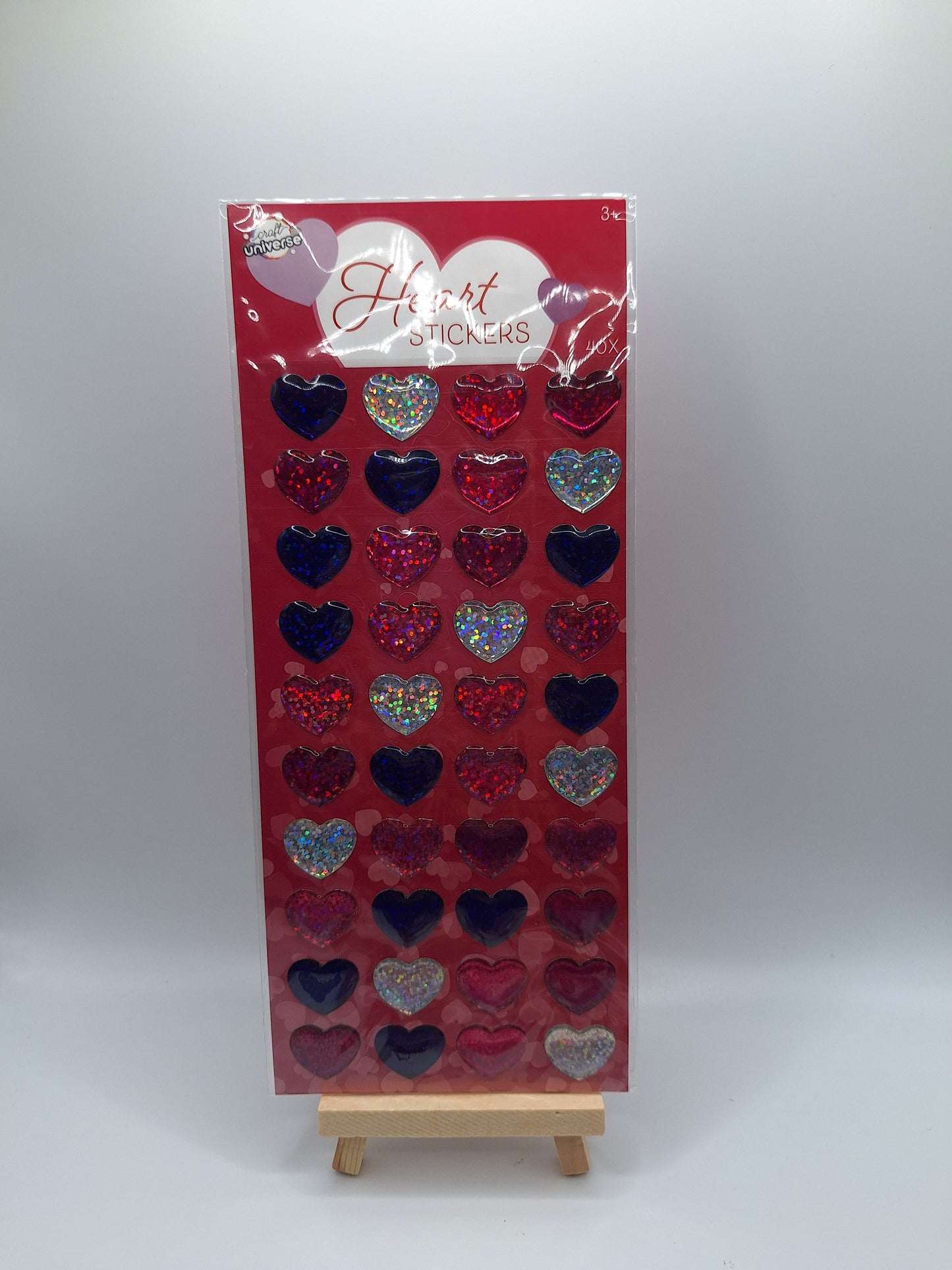3D Herzsticker (Heart Stickers - Hearts A Lot) - Rosa/Lila/Silber | Craft Universe