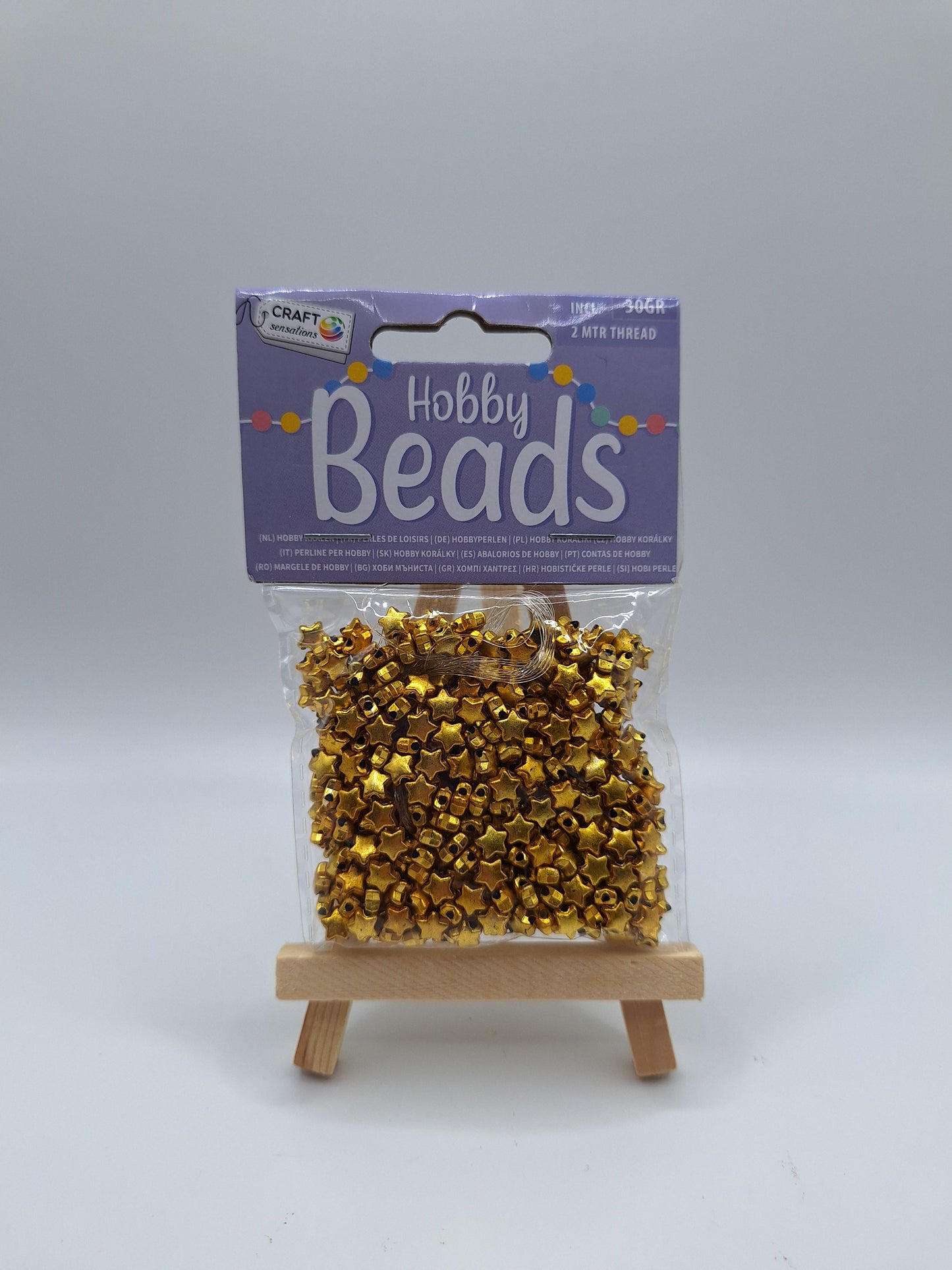 Hobbyperlen Sterne | Bastelperlen | Hobby Beads (Stars gold) | 30g | Craft Sensations