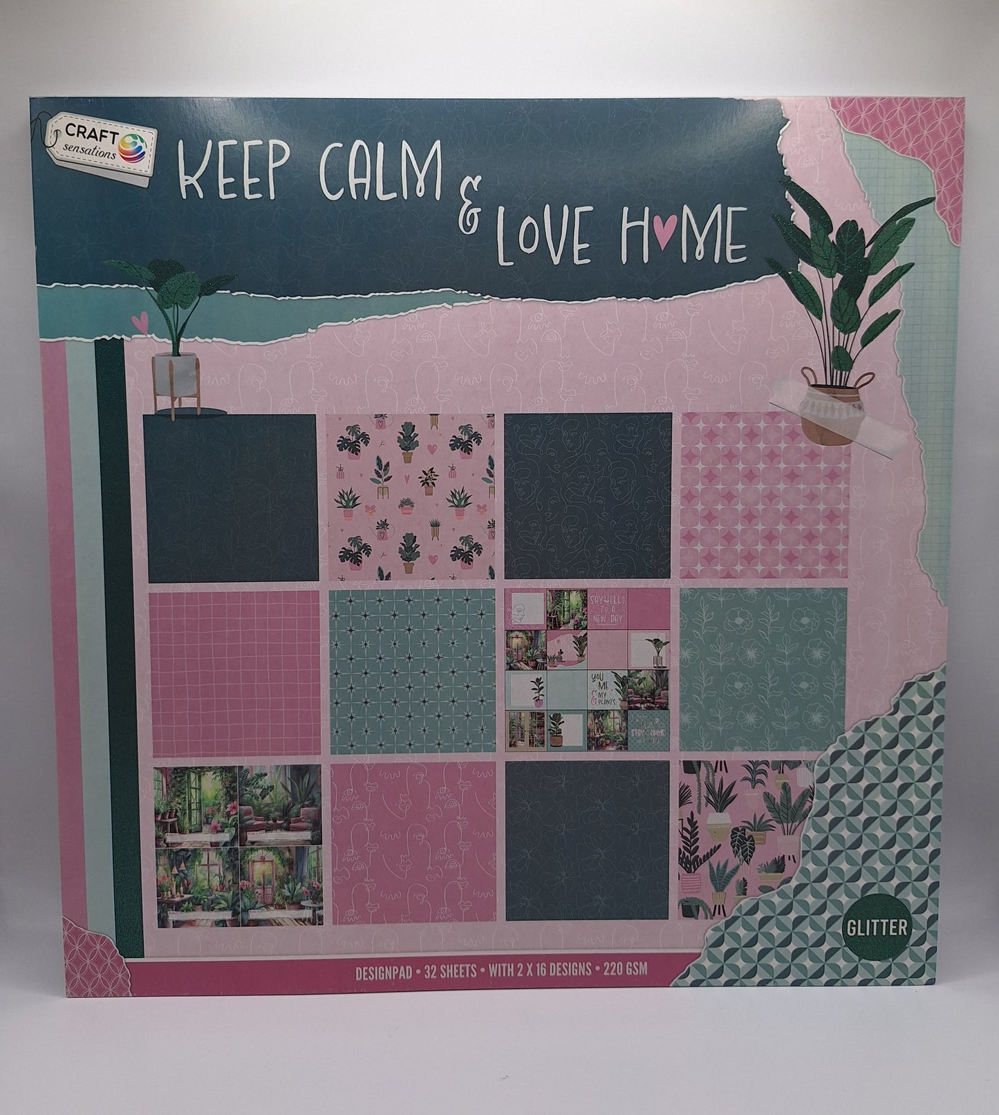 Keep Calm & Love Home Designblock | Designpad 30.5x30.5 cm Foil | 32 Blatt | Craft Sensations