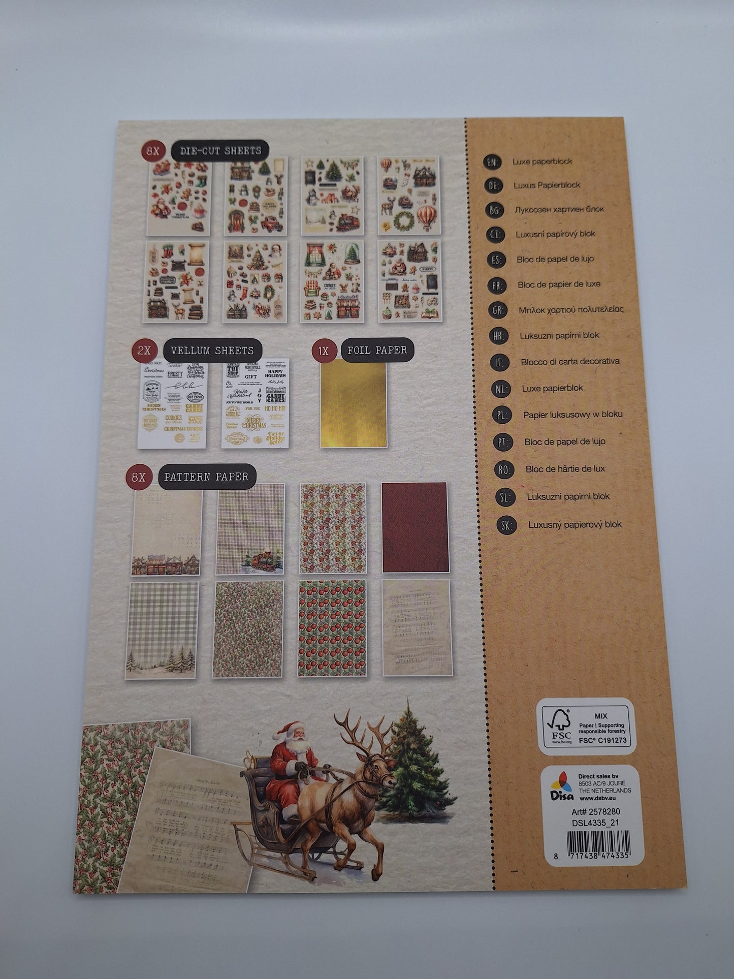 Luxe Paperblock | Designblock (Merry X-Mas) A4 19 Blatt | DecoTime
