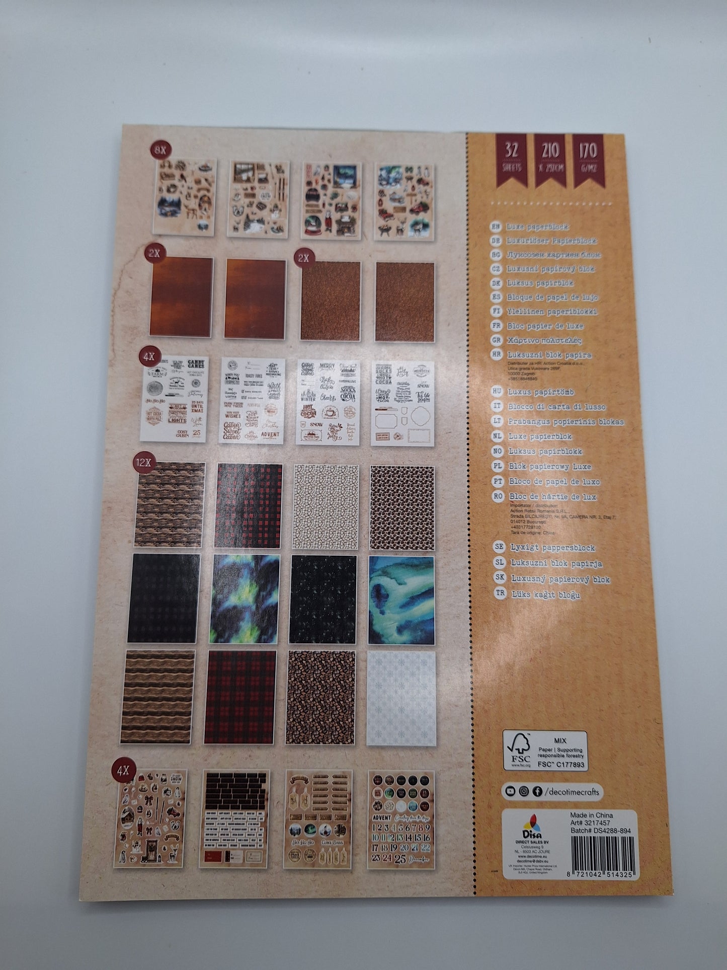 Luxe Paperblock Weihnachten | Designblock (Let It Snow) A4 32 Blatt | DecoTime