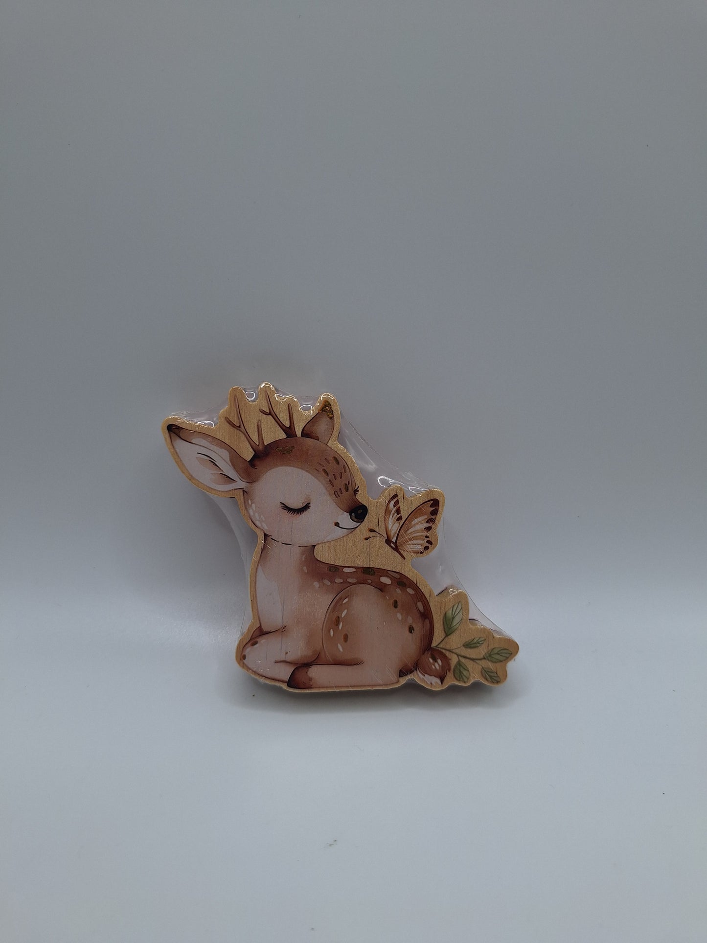 Holzstempel Hirschjunges mit Schmetterling | Wooden Stamp Fawn and Butterfly | DecoTime