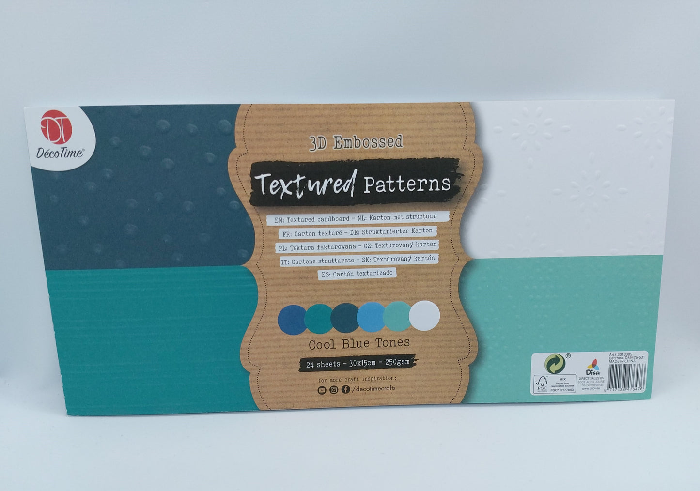 3D Embossed Textured Patterns - Designblock (Cool Blue Tones) DecoTime