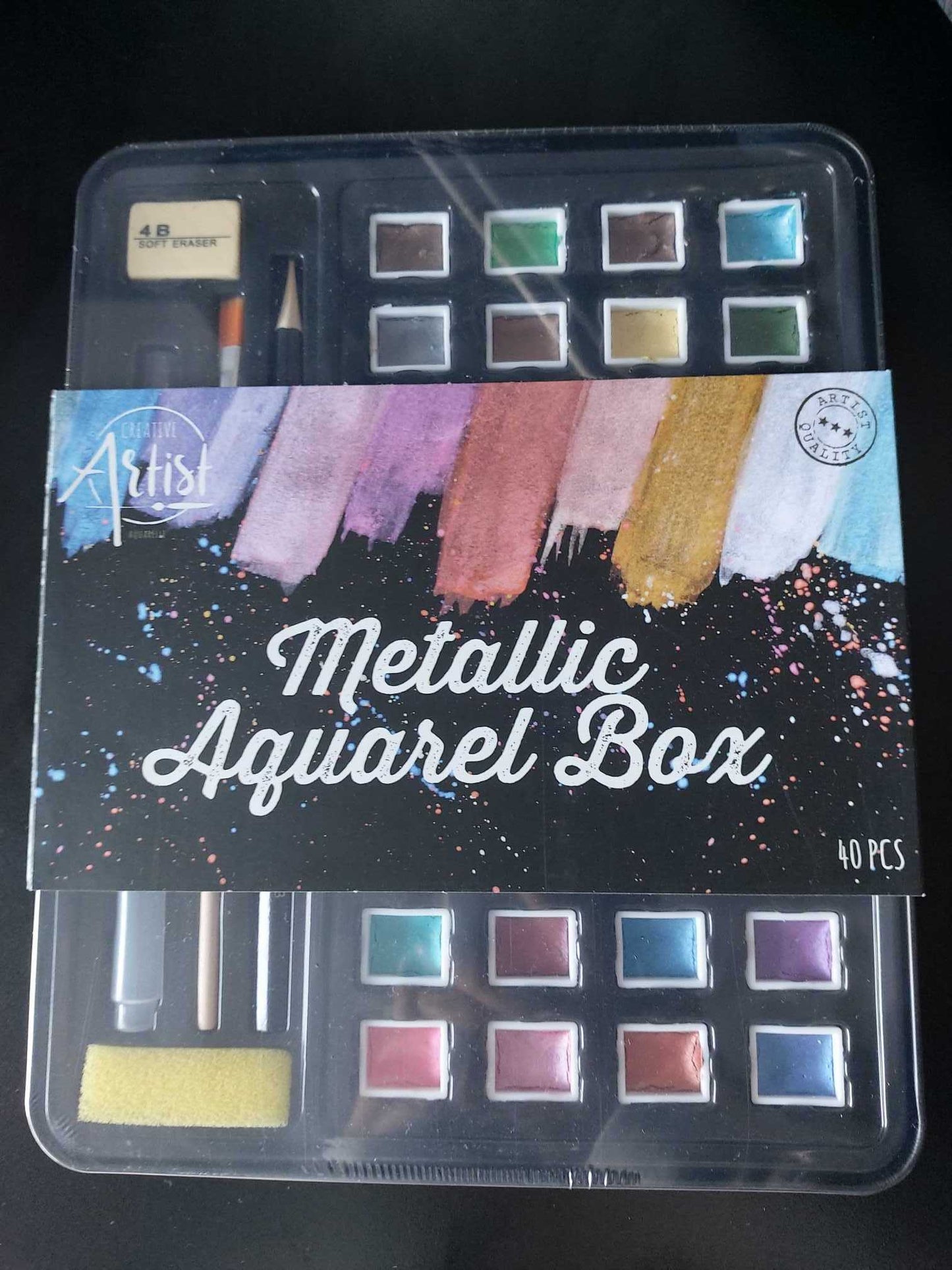 Metallic Watercolor Box 36 Colors incl. Equipment