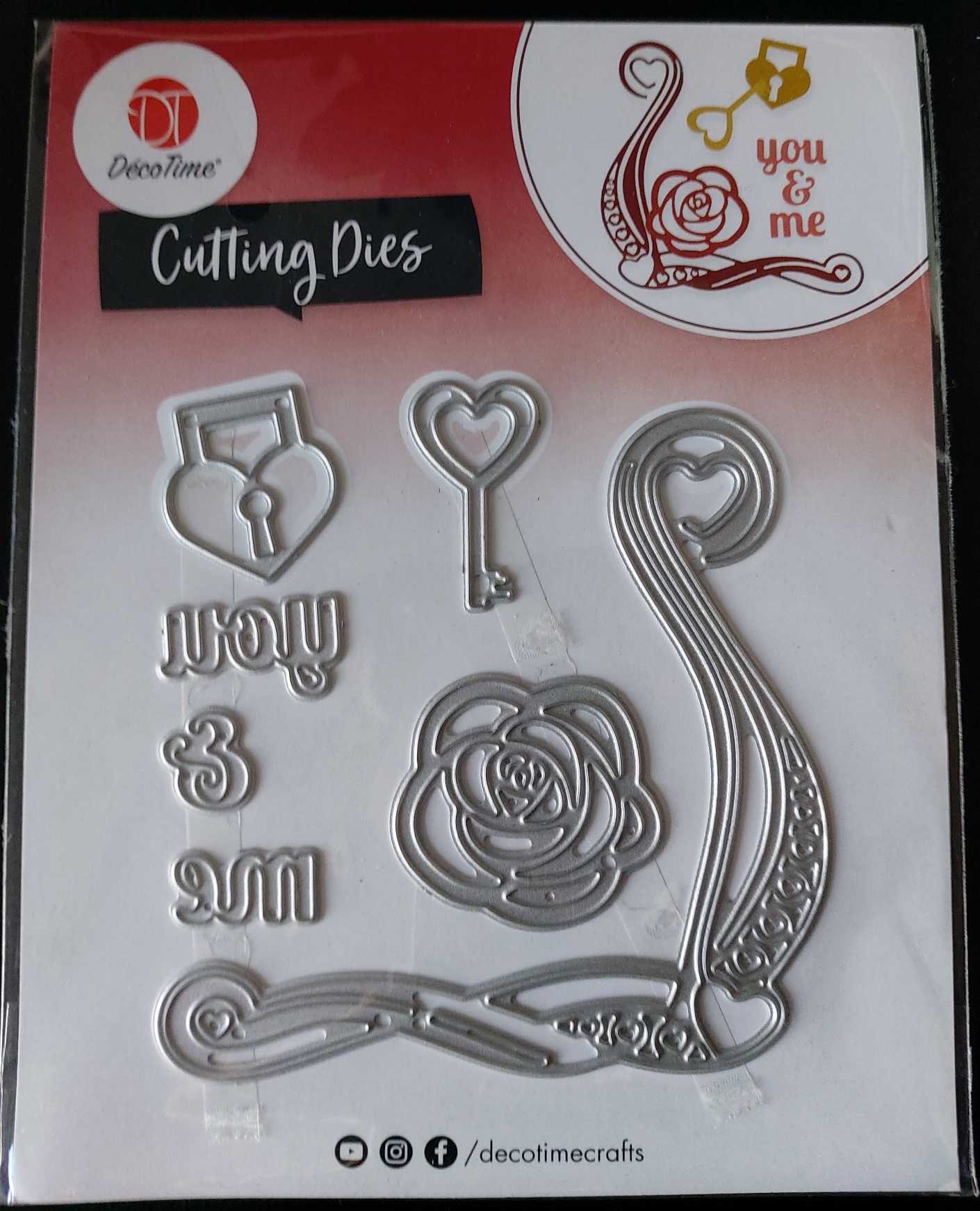 Schneideschablone Cutting Dies (Stanzen: Rose/Herzschloß) DecoTime