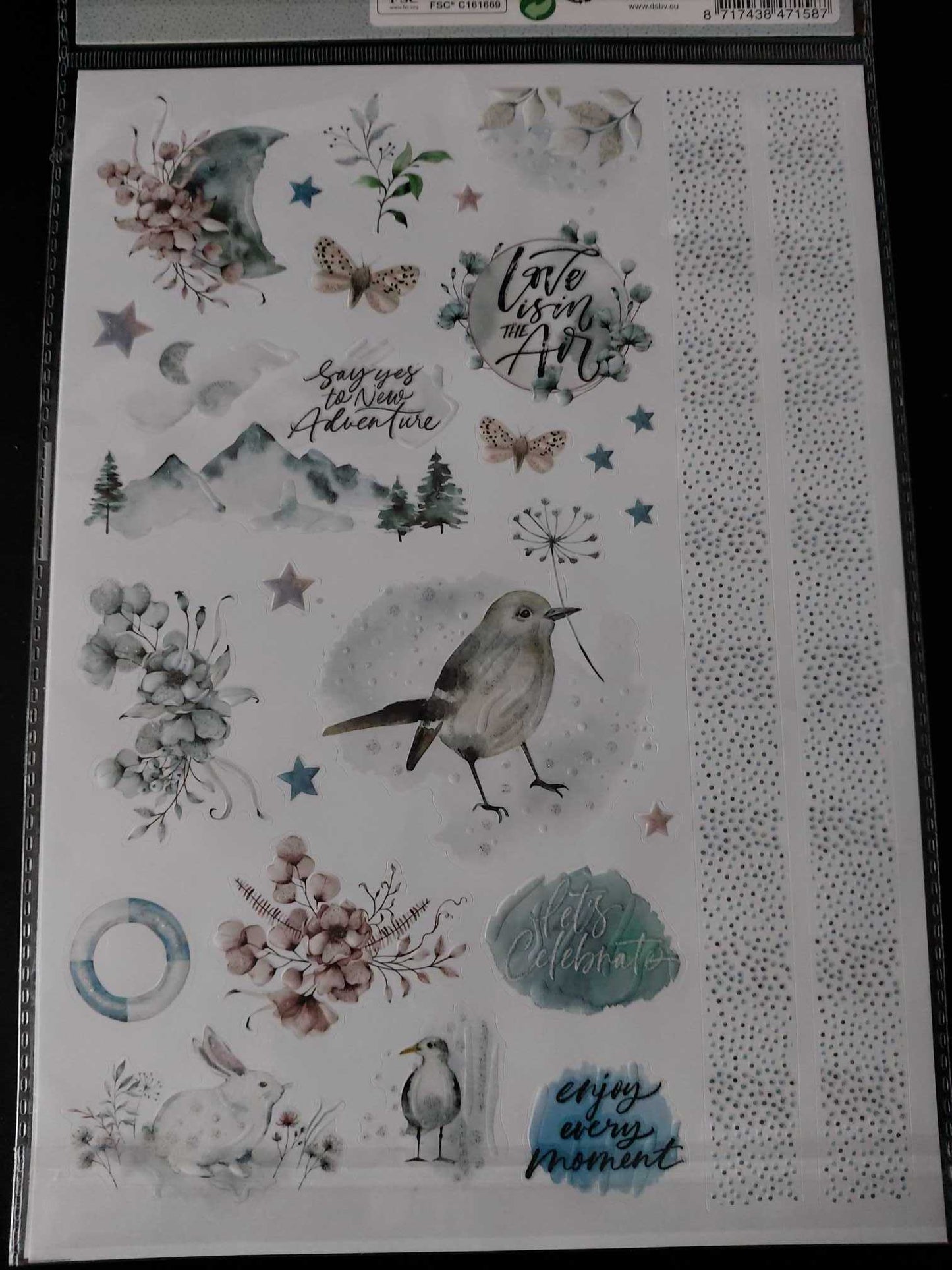 Stickerpad and Embossed Sticekrs (Ocean Breeze)