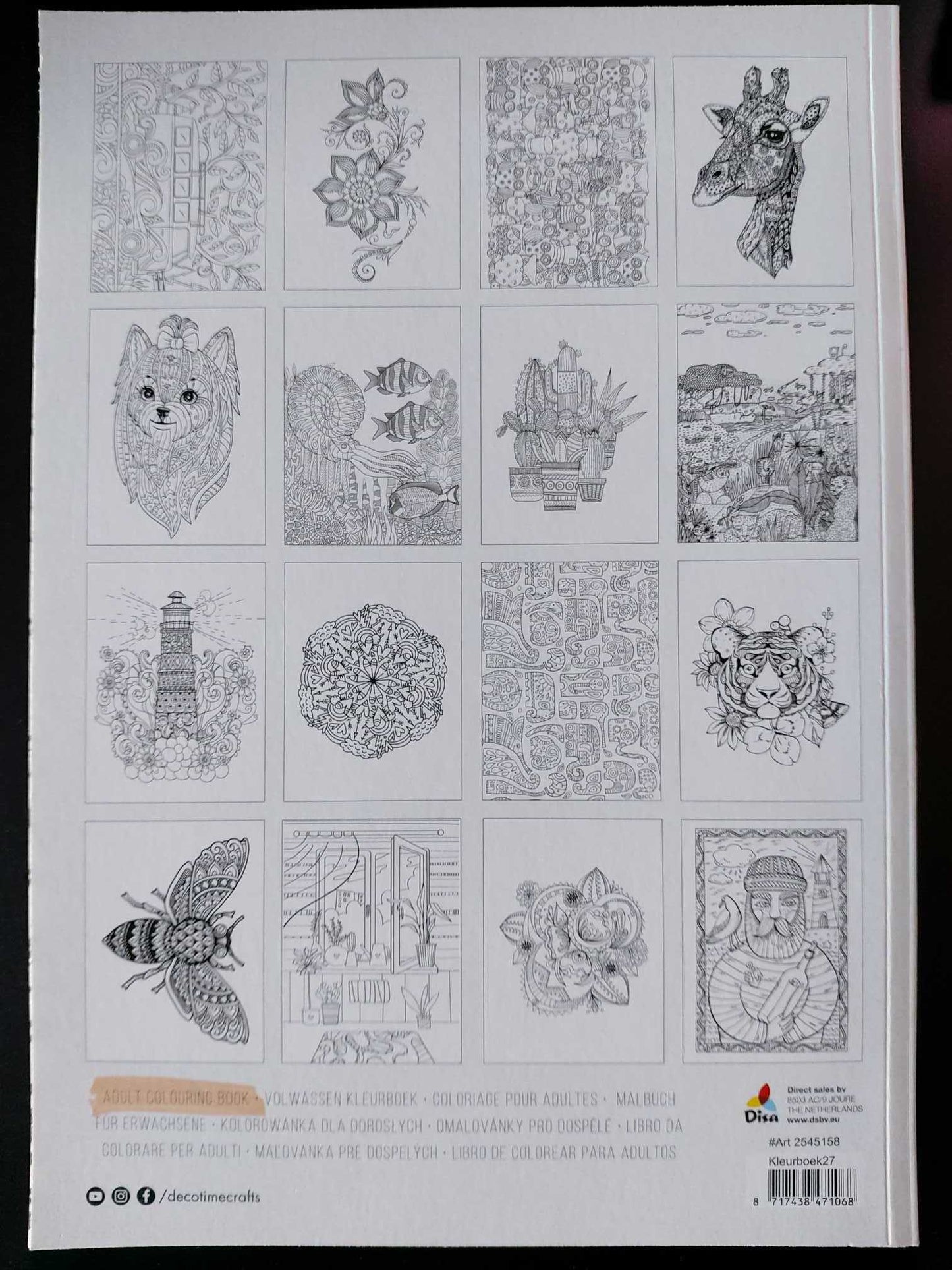 Malbuch für Erwachsene (Adult Colouring Book) 160 Seiten (Libelle) DecoTime