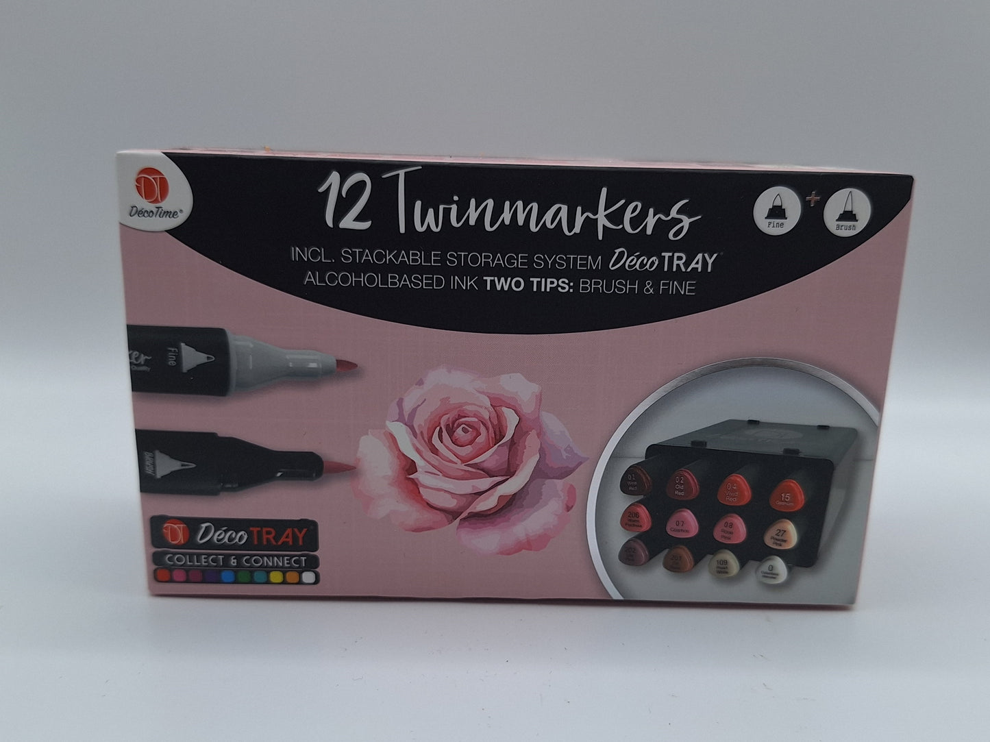 12 Twinmarkers (Rosentöne) inkl. Aufbewahrung | DecoTime