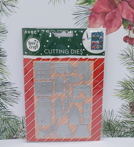 Weihnachtsstanzen A6 (Cutting Dies) - Weihnachtsdorf AVEC
