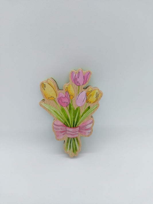 Holzstempel Tulpen Blumenstrauß - Wooden Stamp Tulips Bouquet | DecoTime