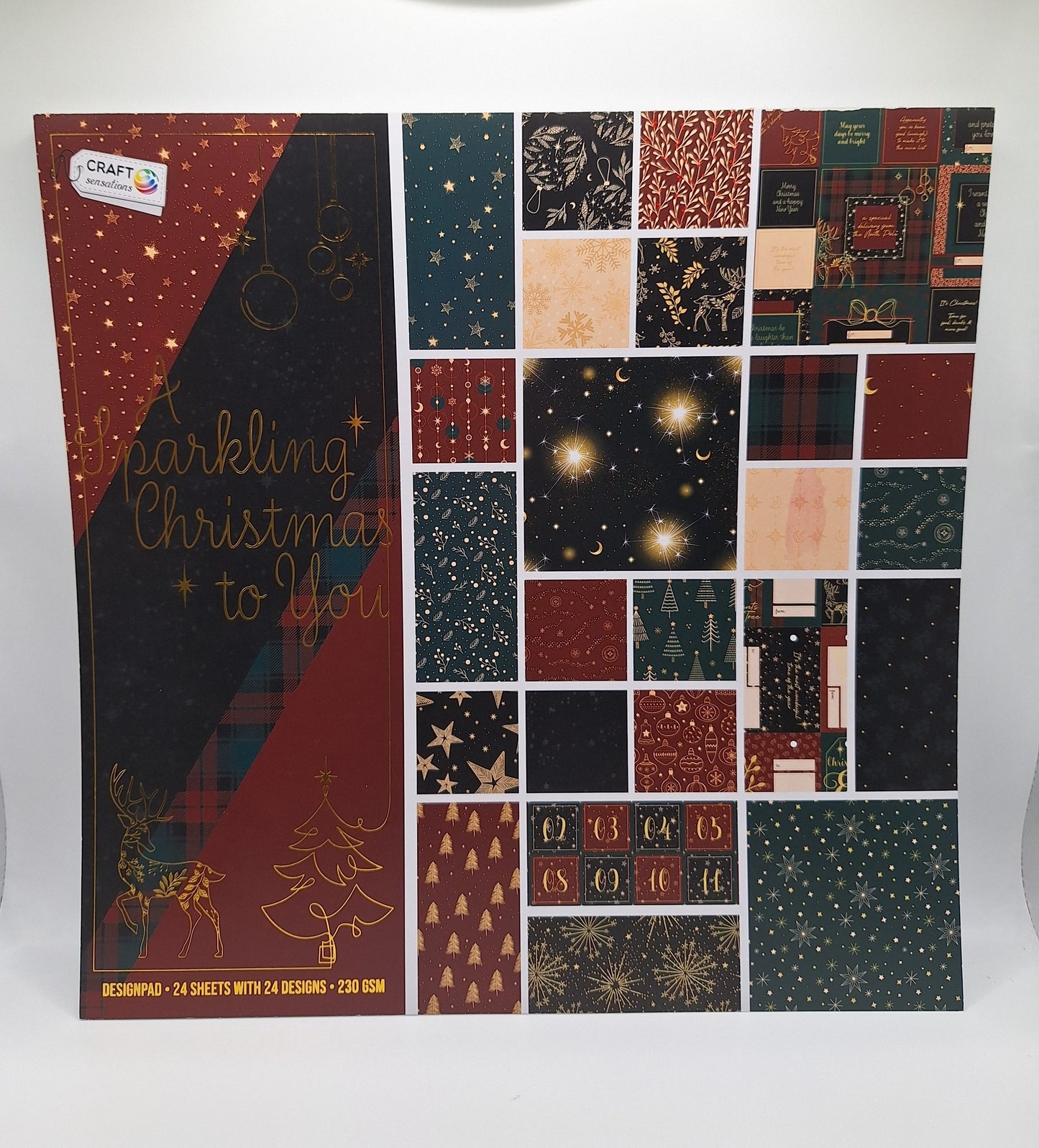 A Sparkling Christmas To You Foliert Designblock | Designpad 30.5x30.5 cm Foil | 24 Blatt | Craft Sensations