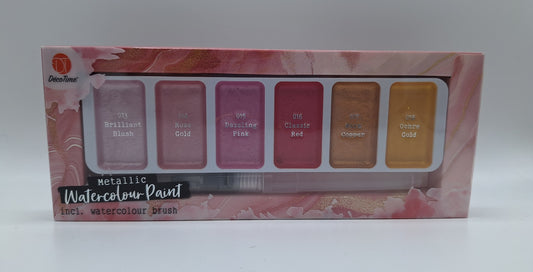 Metallic Wasserfarben in Rosa/Pink/Gold Tönen 2026 (Metallic Watercolour Paint) | DecoTime