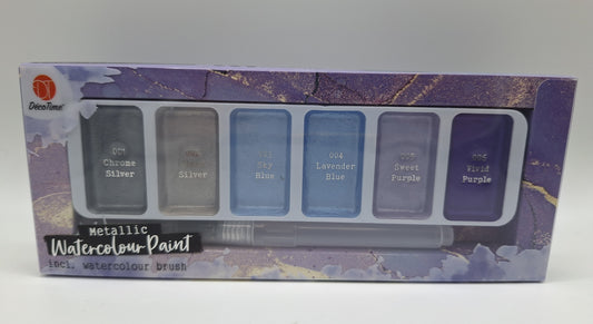 Metallic Wasserfarben in Lila-Blau-Grau Tönen 2026 (Metallic Watercolour Paint) | DecoTime