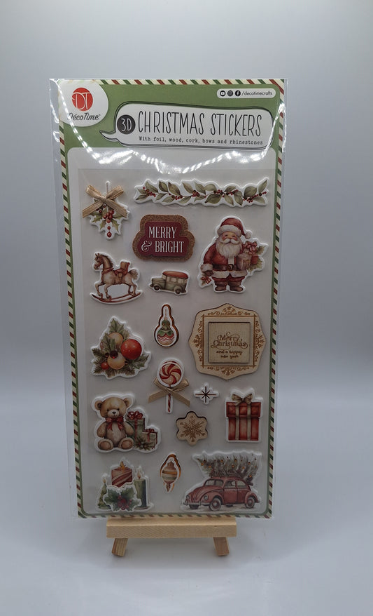 3D Relief-Weihnachtssticker | 3D Christmas Stickers | Aufkleber (Merry & Bright) | DecoTime