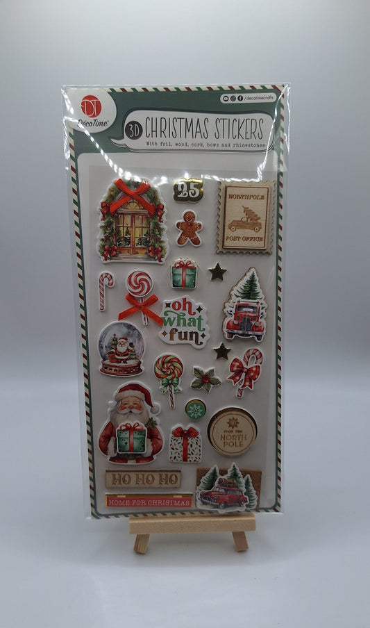 3D Relief-Weihnachtssticker | 3D Christmas Stickers | Aufkleber (North Pole) | DecoTime