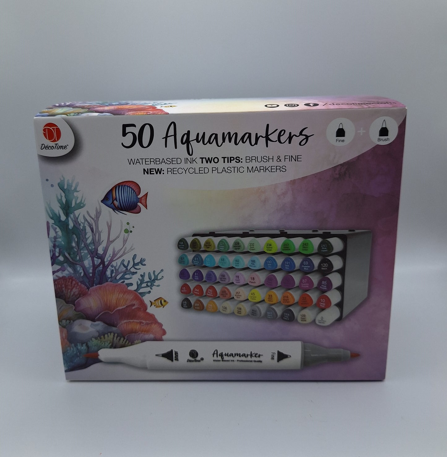 50 Aquamarkers 2024 | Brush & Fine Tip | DecoTime