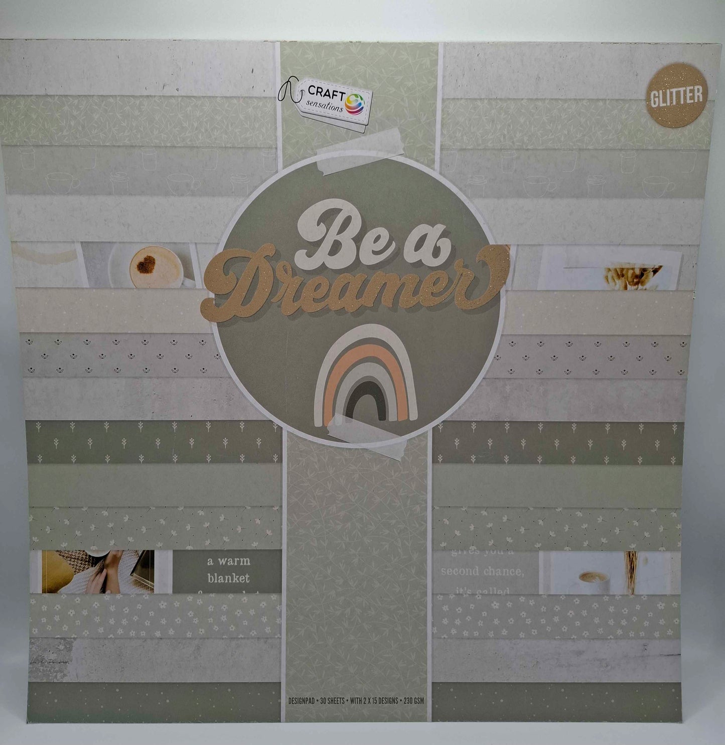 Be A Dreamer | Glitzer | Designblock | Designpad 30.5x30.5 cm Glitter | 30 Blatt | Craft Sensations