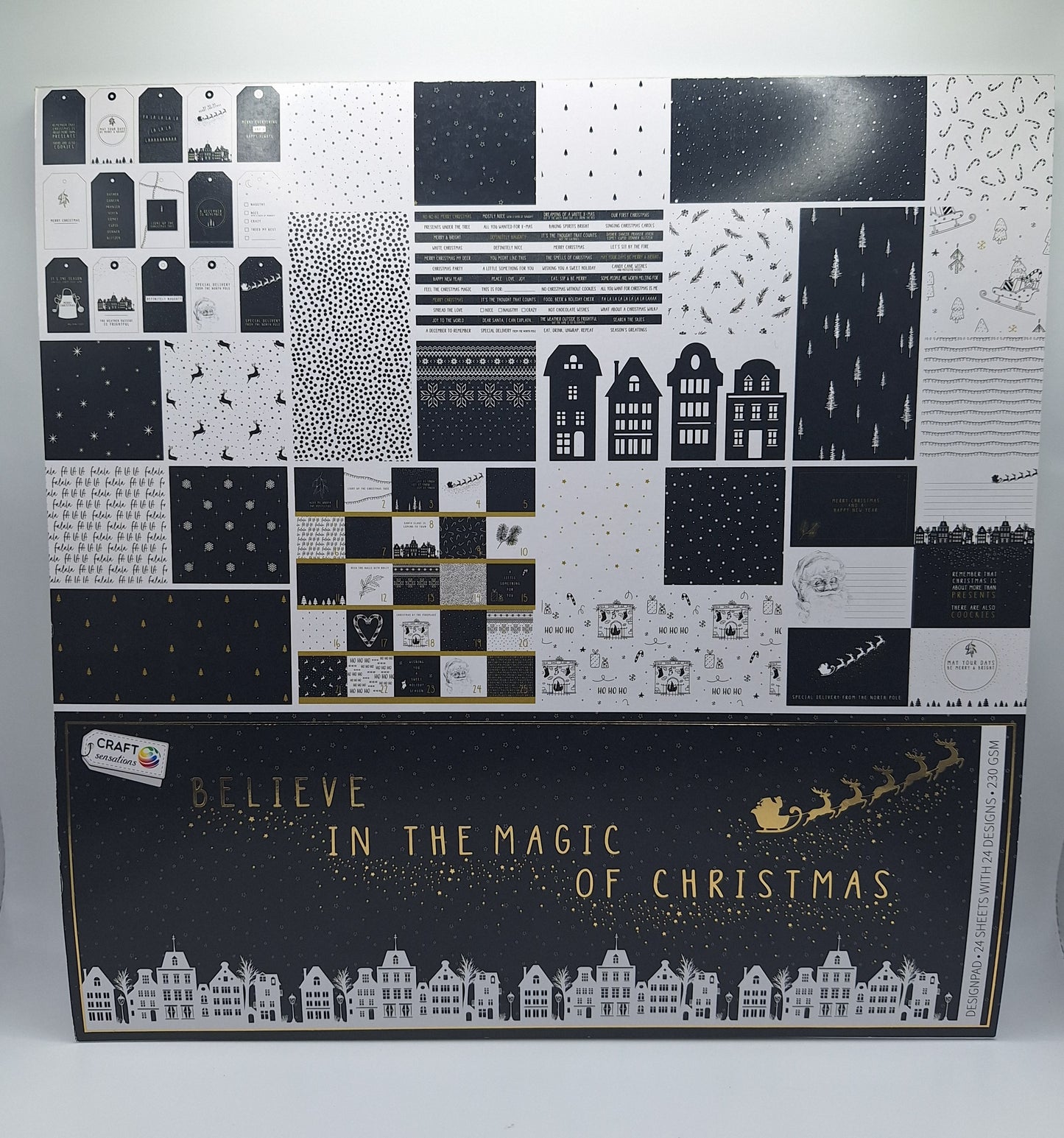 Believe In The Magic Of Christmas Foliert Designblock | Designpad 30.5x30.5 cm Foil | 24 Blatt | Craft Sensations