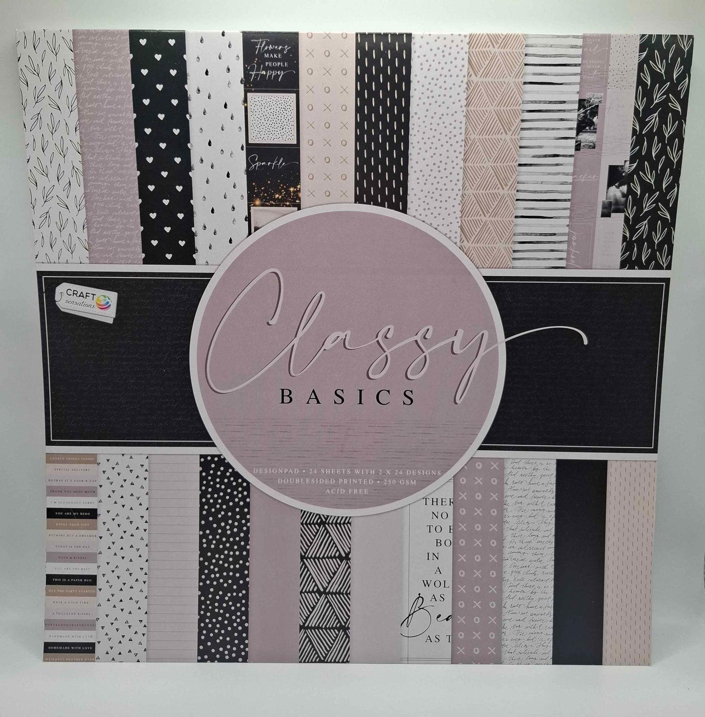 Classy Basics | Designblock | Designpad 30.5x30.5 cm | 24 Blatt | Craft Sensations