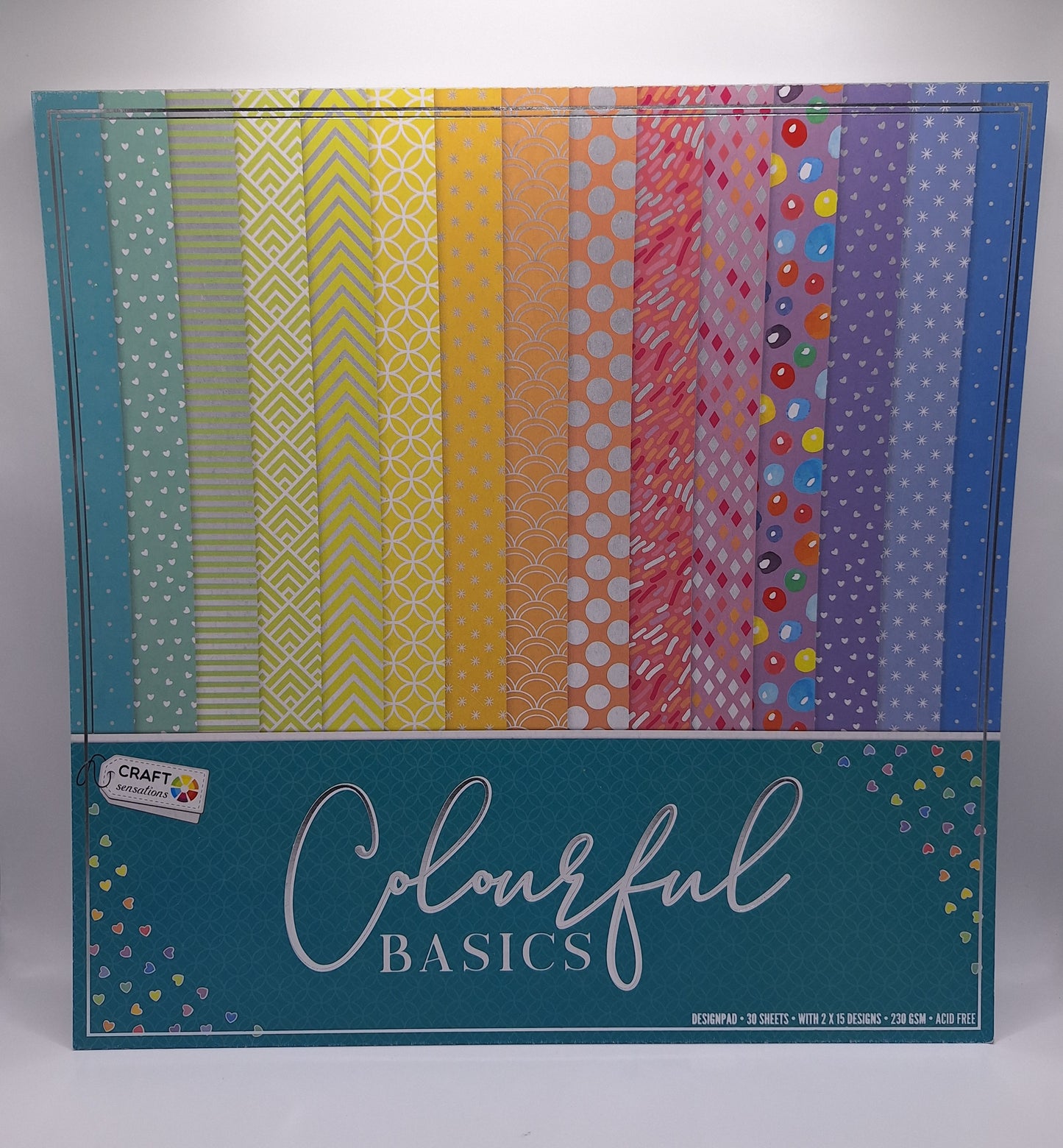 Colourful Basics Designblock | Designpad 30.5x30.5 cm | 30 Blatt | Craft Sensations