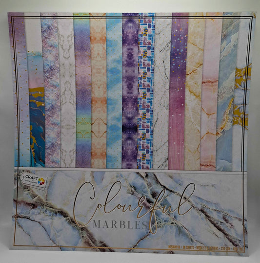 Colourful Marbles | Foliert | Designblock | Designpad 30.5x30.5 cm Foil | 30 Blatt | Craft Sensations