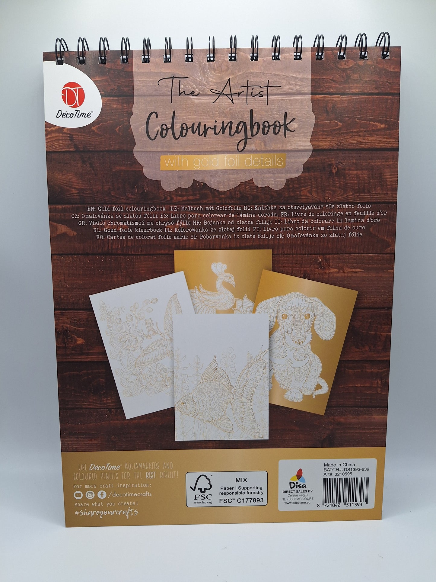 Malbuch mit Goldfolie - Tiere (Colouringbook with foil details - Animals)  | 24 Seiten | DecoTime