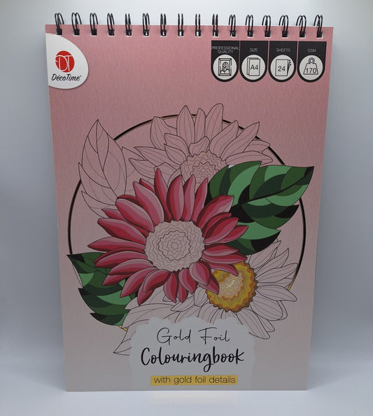 Malbuch mit Goldfolie - Blumen (Colouringbook with foil details - Flowers)  | 24 Seiten | DecoTime (Kopie)