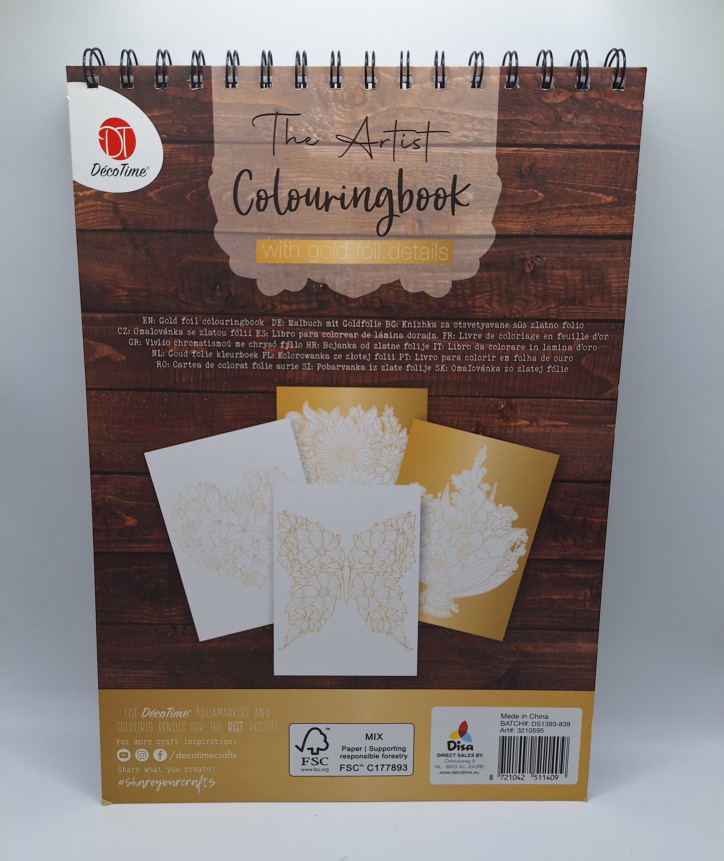 Malbuch mit Goldfolie - Blumen (Colouringbook with foil details - Flowers)  | 24 Seiten | DecoTime (Kopie)