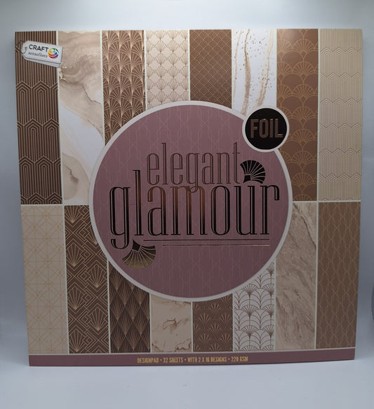 Elegant Glamour | Foliert | Designblock | Designpad 30.5x30.5 cm Foil | 32 Blatt | Craft Sensations