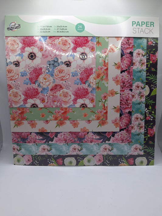 Block mit Bastelpapier Blumenzauber 6 Formate 24 Blatt | Designpaper 6 Sizes | Paper Stack | Craft Universe