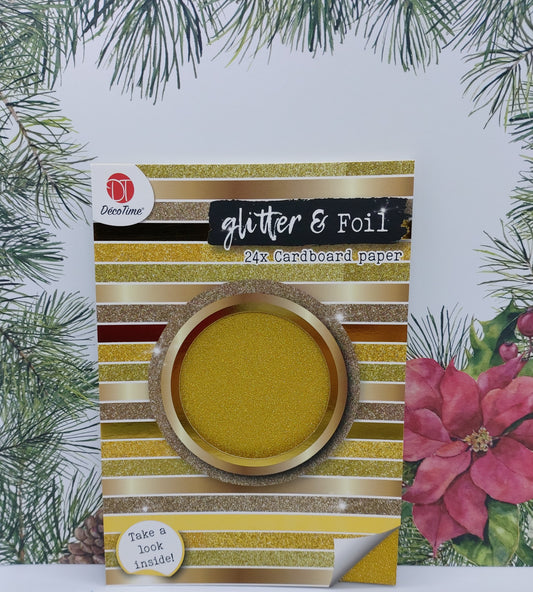 Metallic-Folie und Glitzerpapier A5 (Gold Tones - Foil & Glitter) | Designpad| DecoTime