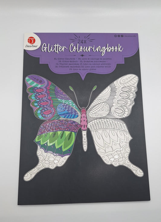 Glitzer-Malbuch /Glitter Colouringbook (Flowers) | 24 Seiten | DecoTime