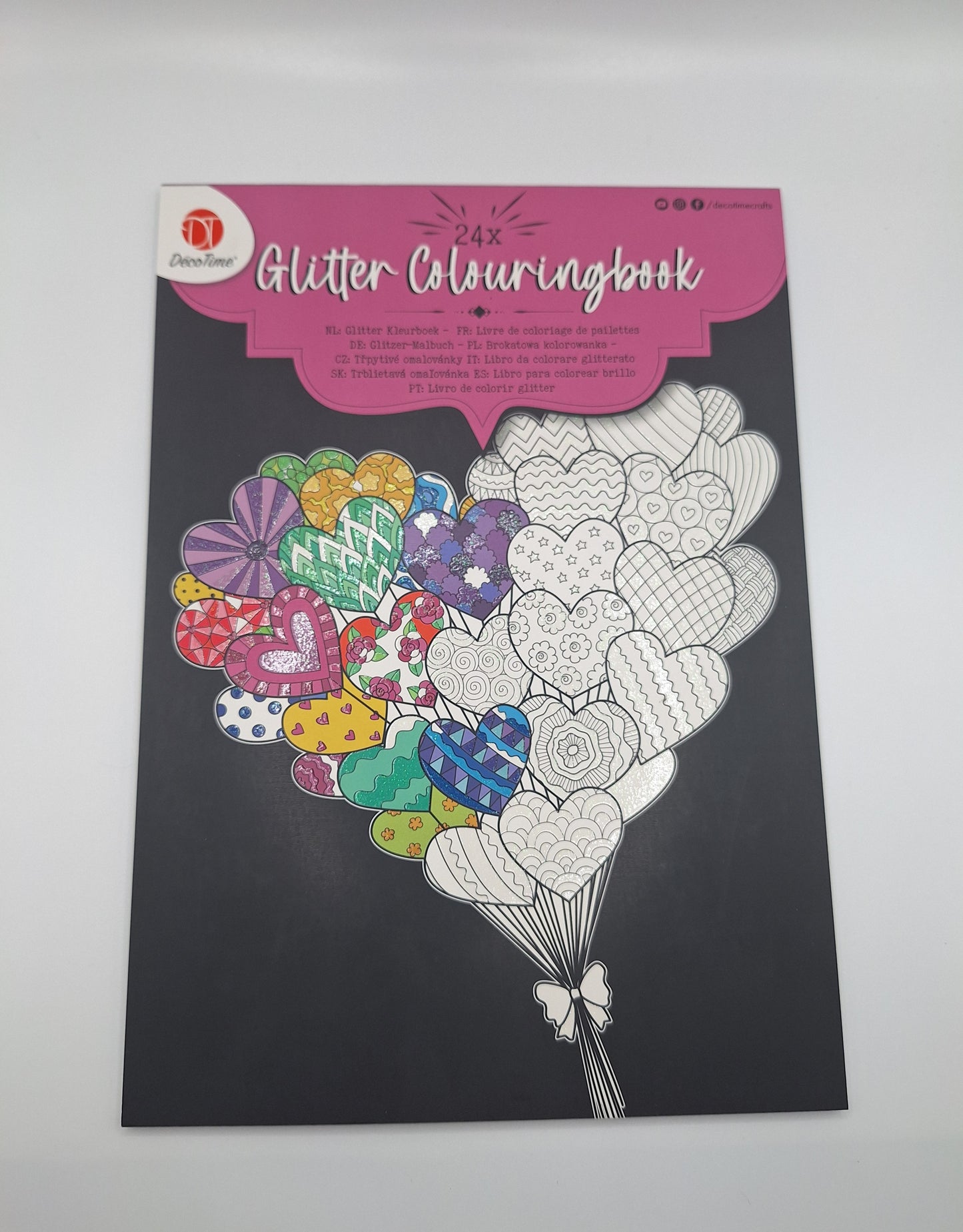 Glitzer-Malbuch /Glitter Colouringbook (Happy Days) | 24 Seiten | DecoTime