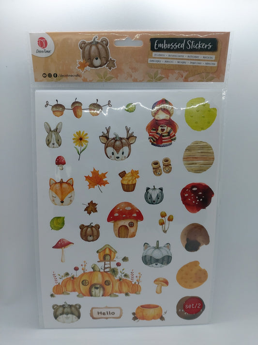 Stickerbogen Aufkleber (Embossed Stickers - Herbstzauber) DecoTime