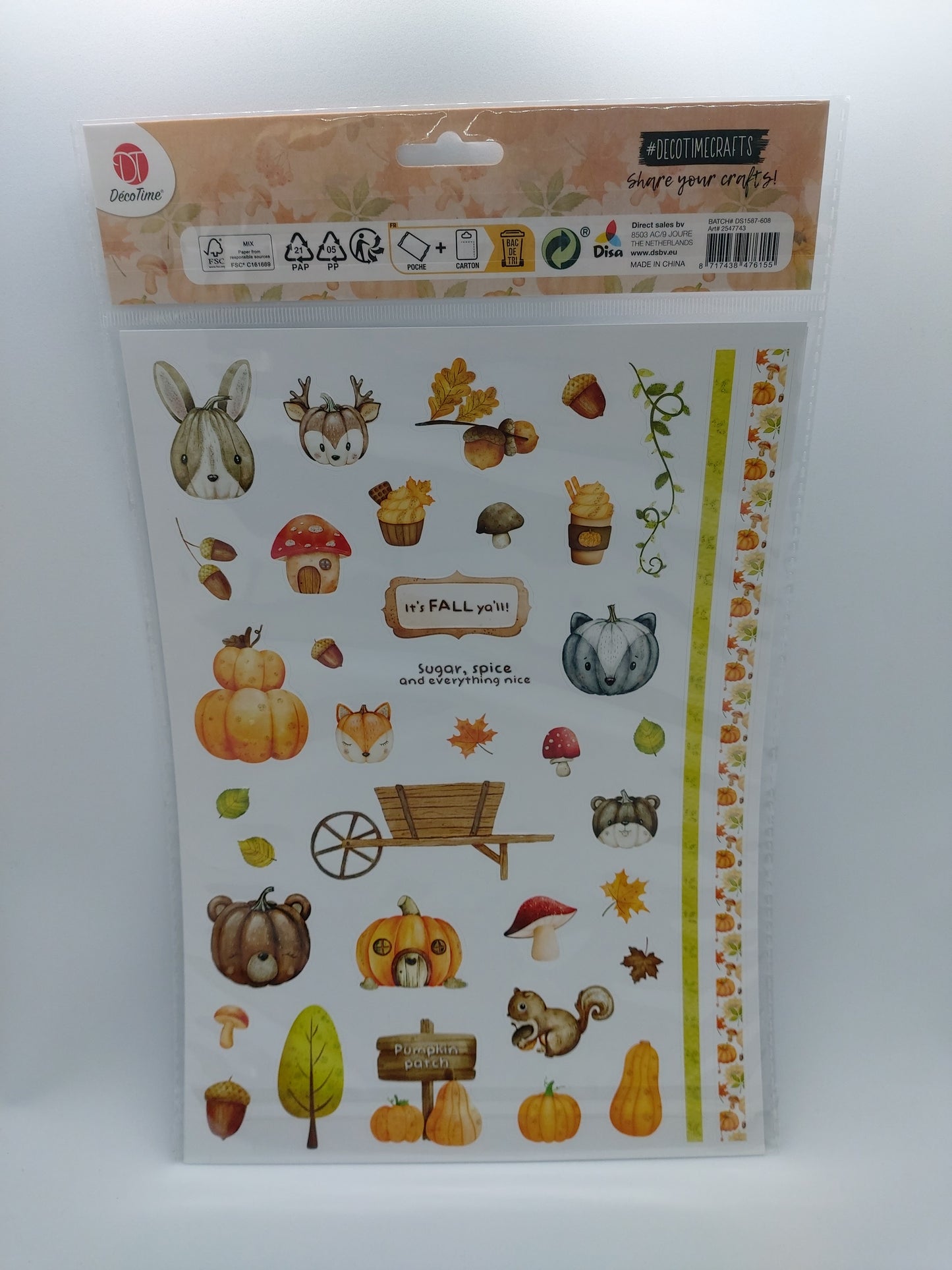 Stickerbogen Aufkleber (Embossed Stickers - Herbstzauber) DecoTime