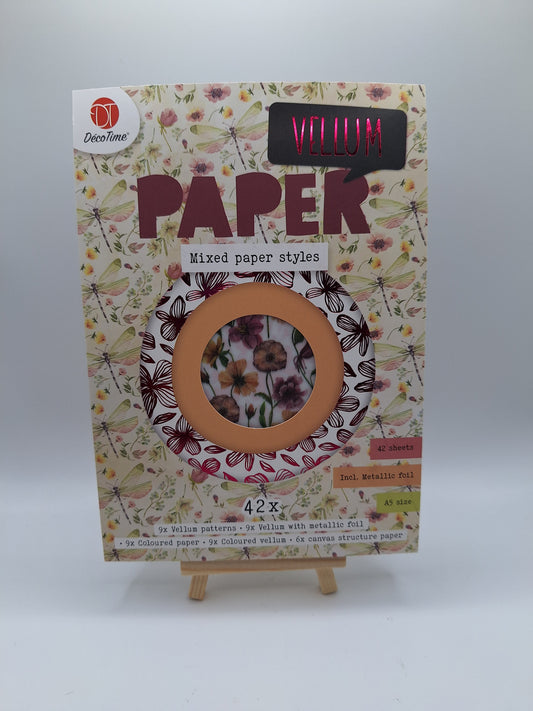 Vellum Paper Mixed Paper Styles (Flowers) A5 42 Blatt | DecoTime
